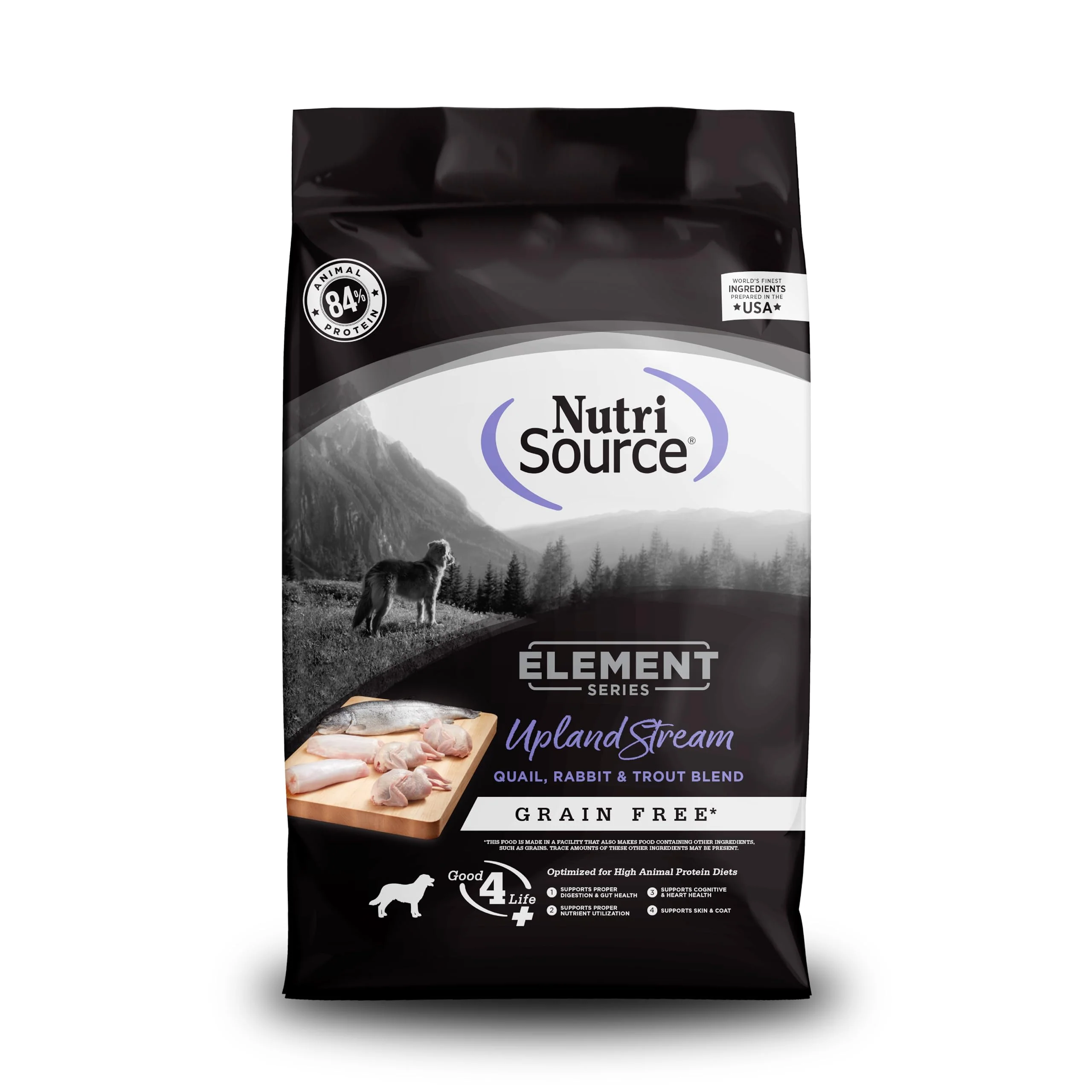 NutriSource Element Series Upland Stream Dry Dog Food, Quail, Rabbit & Trout, 4LB