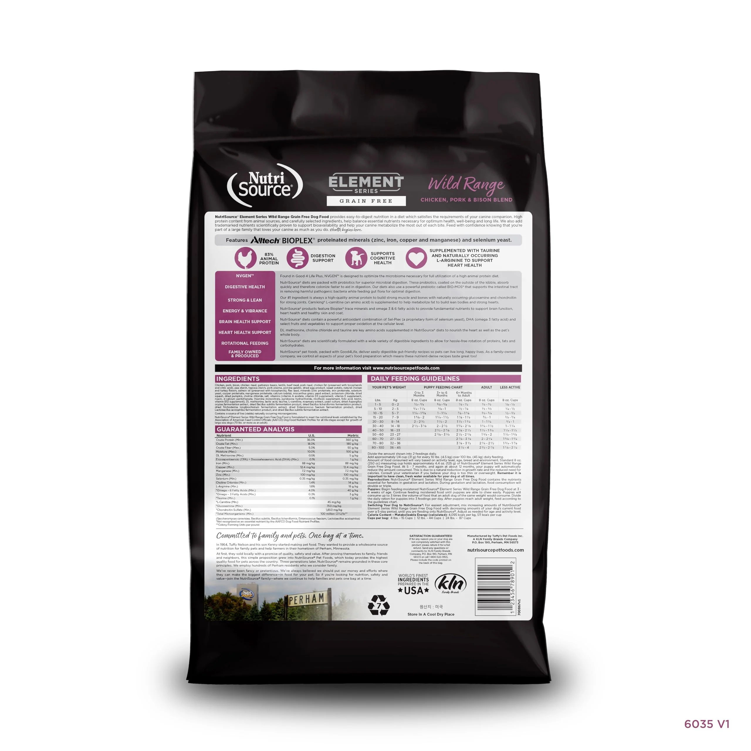 NutriSource Element Series Wild Range Dry Dog Food, Chicken, Pork & Bison, 4LB - Image 2