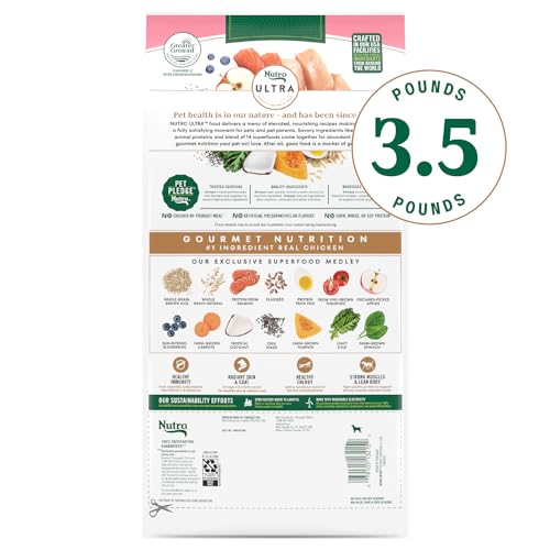 Nutro Ultra Adult Toy Breed Dry Dog Food, Small Dog Food Dry Chicken, Lamb and Salmon Recipe with a Protein Trio, 3.5 lb. Bag - Image 14
