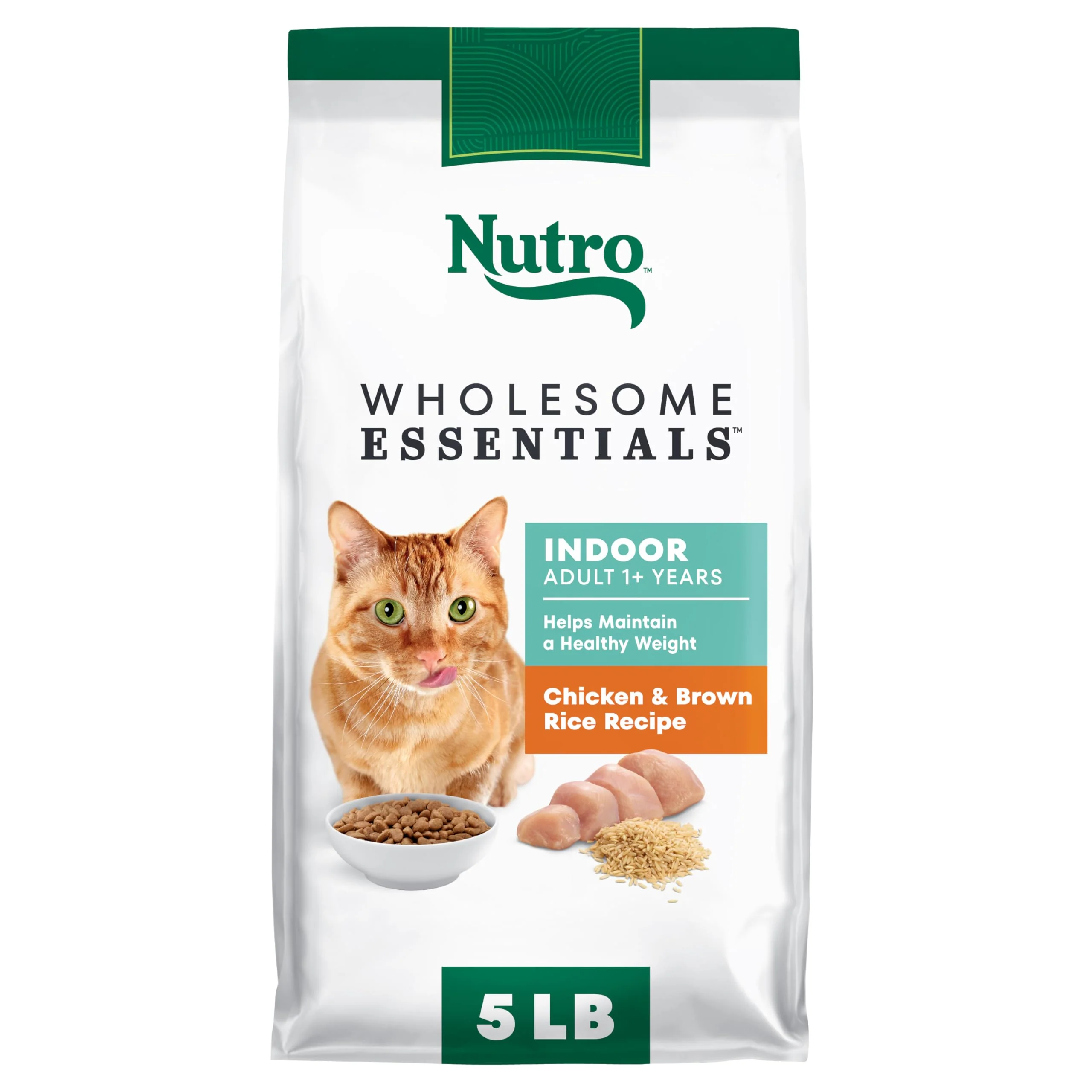 Nutro Wholesome Essentials Dry Cat Food, Indoor Cat Food Dry Chicken & Brown Rice Recipe, 5 lbs.