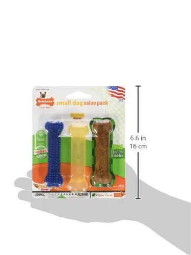 Nylabone Original Bone Flexi Chew Toy for Dogs, Dog Toys for Moderate Chewers, Dog Chew Bones, Chicken & Original Flavor, For X-Small Dogs - Up to 15 lbs, 3 Pack - Image 3