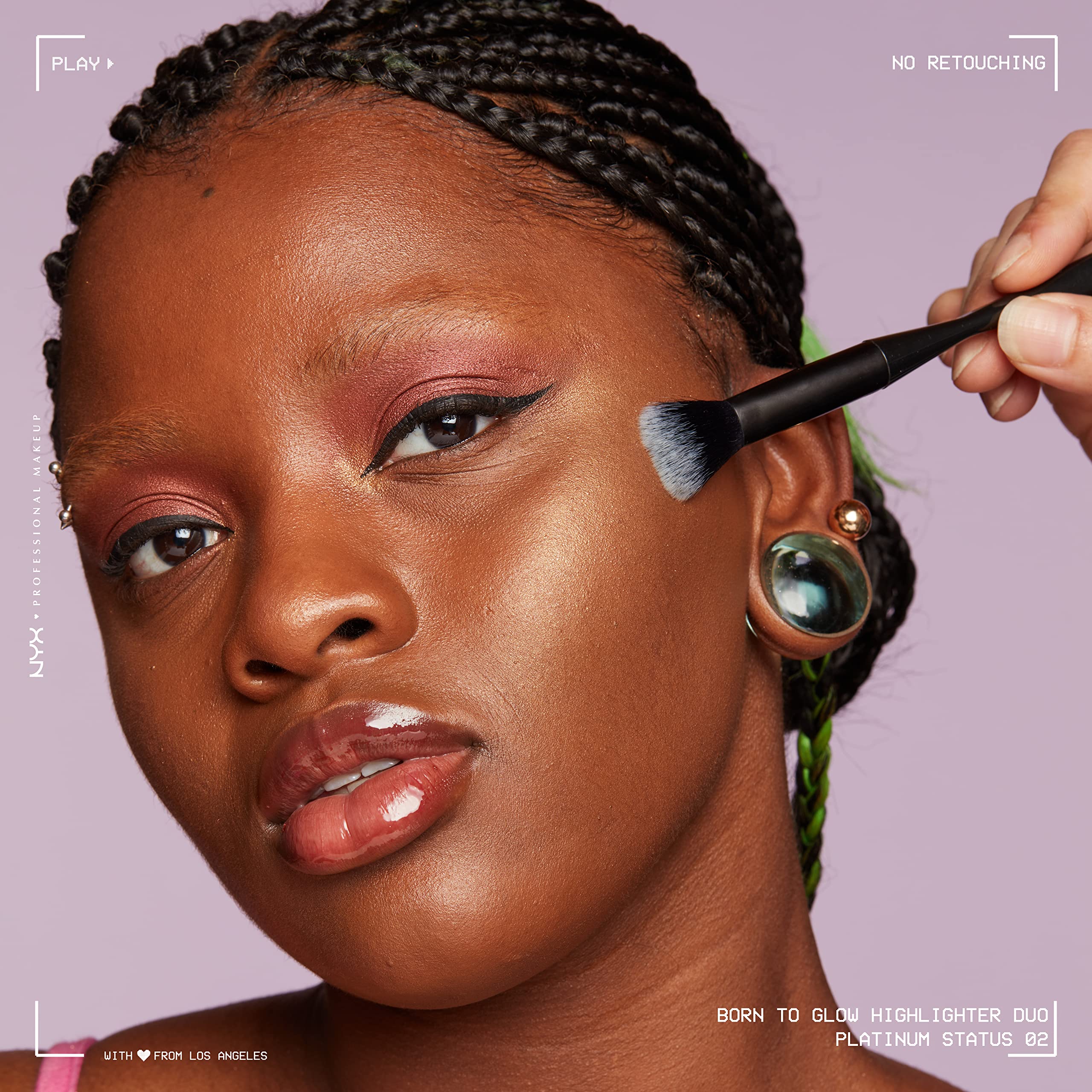NYX PROFESSIONAL MAKEUP Born To Glow Icy Highlighter Duo - Platinum Status - Image 3