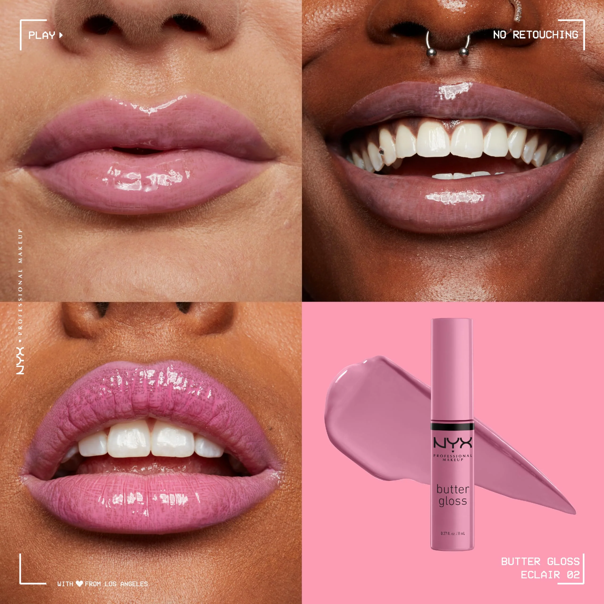NYX PROFESSIONAL MAKEUP Butter Gloss, Non-Sticky Lip Gloss - Eclair (Pink) - Image 7