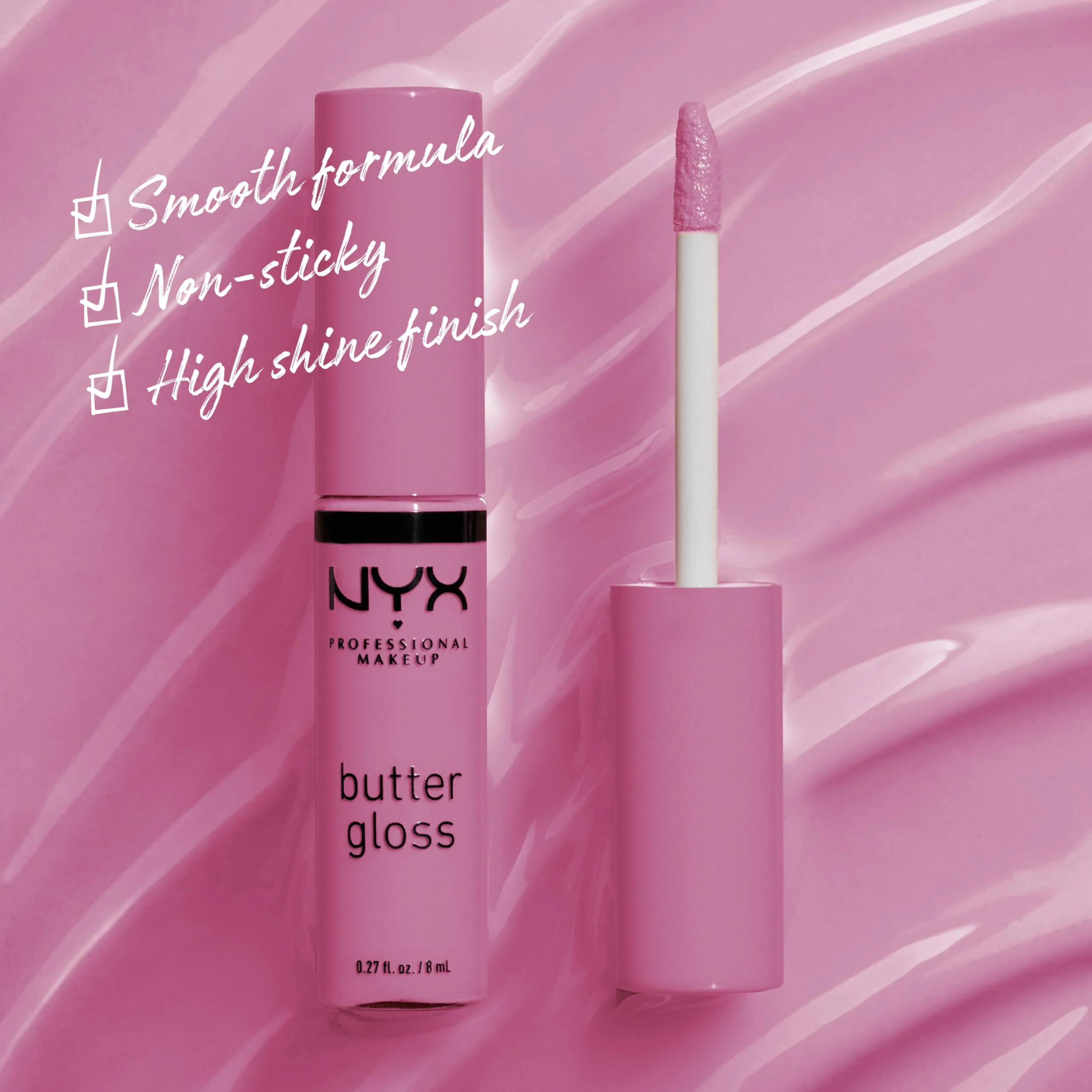 NYX PROFESSIONAL MAKEUP Butter Gloss, Non-Sticky Lip Gloss - Eclair (Pink) - Image 8