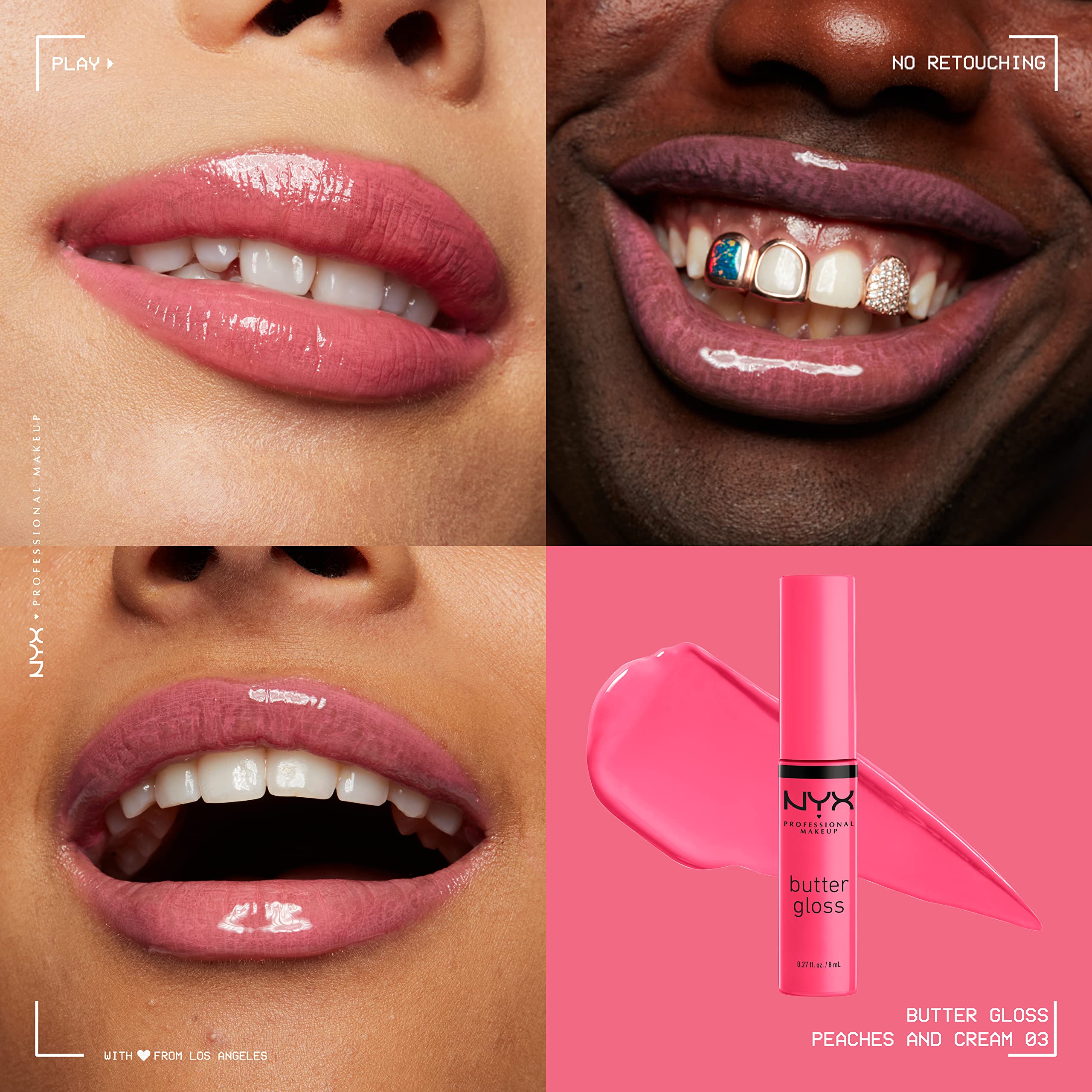 NYX PROFESSIONAL MAKEUP Butter Gloss, Non-Sticky Lip Gloss - Peaches & Cream (Pink Coral) - Image 7