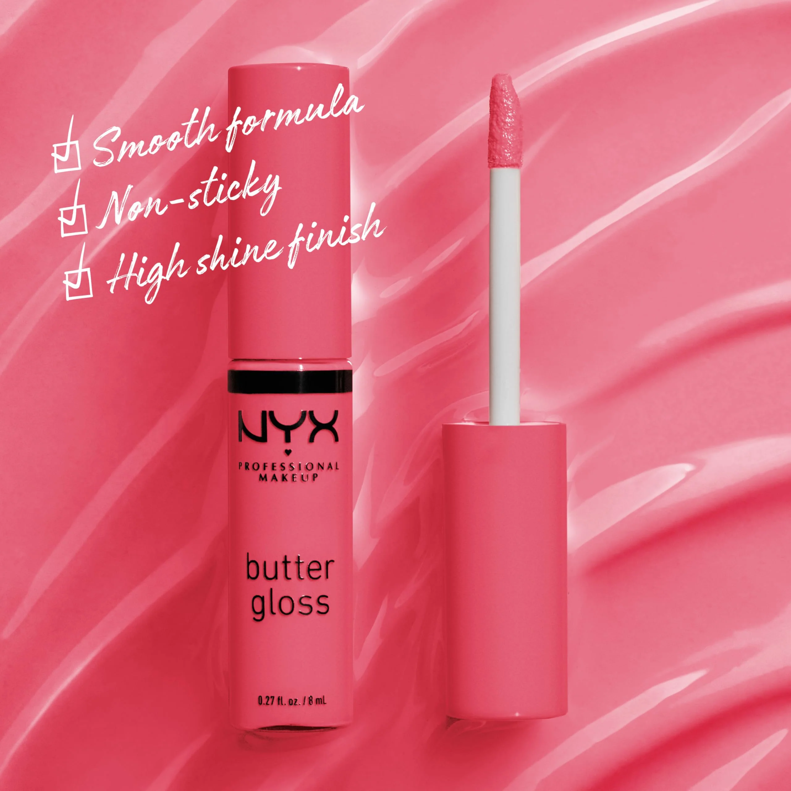 NYX PROFESSIONAL MAKEUP Butter Gloss, Non-Sticky Lip Gloss - Peaches & Cream (Pink Coral) - Image 8