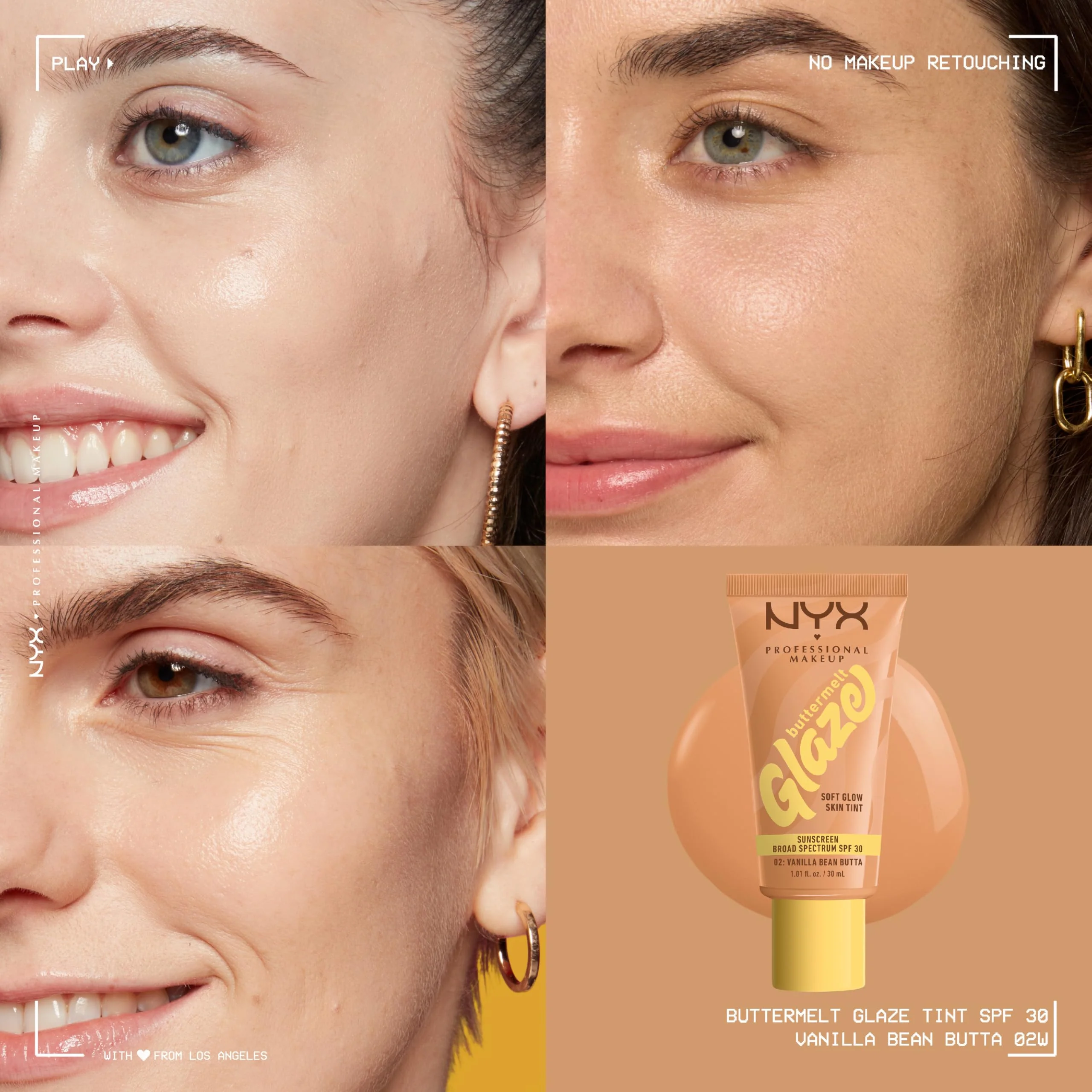 NYX PROFESSIONAL MAKEUP Buttermelt Glaze Soft Glow Skin Tint + SPF 30, Up To 12HR Wear, 02 Vanilla Bean Butta - Image 7
