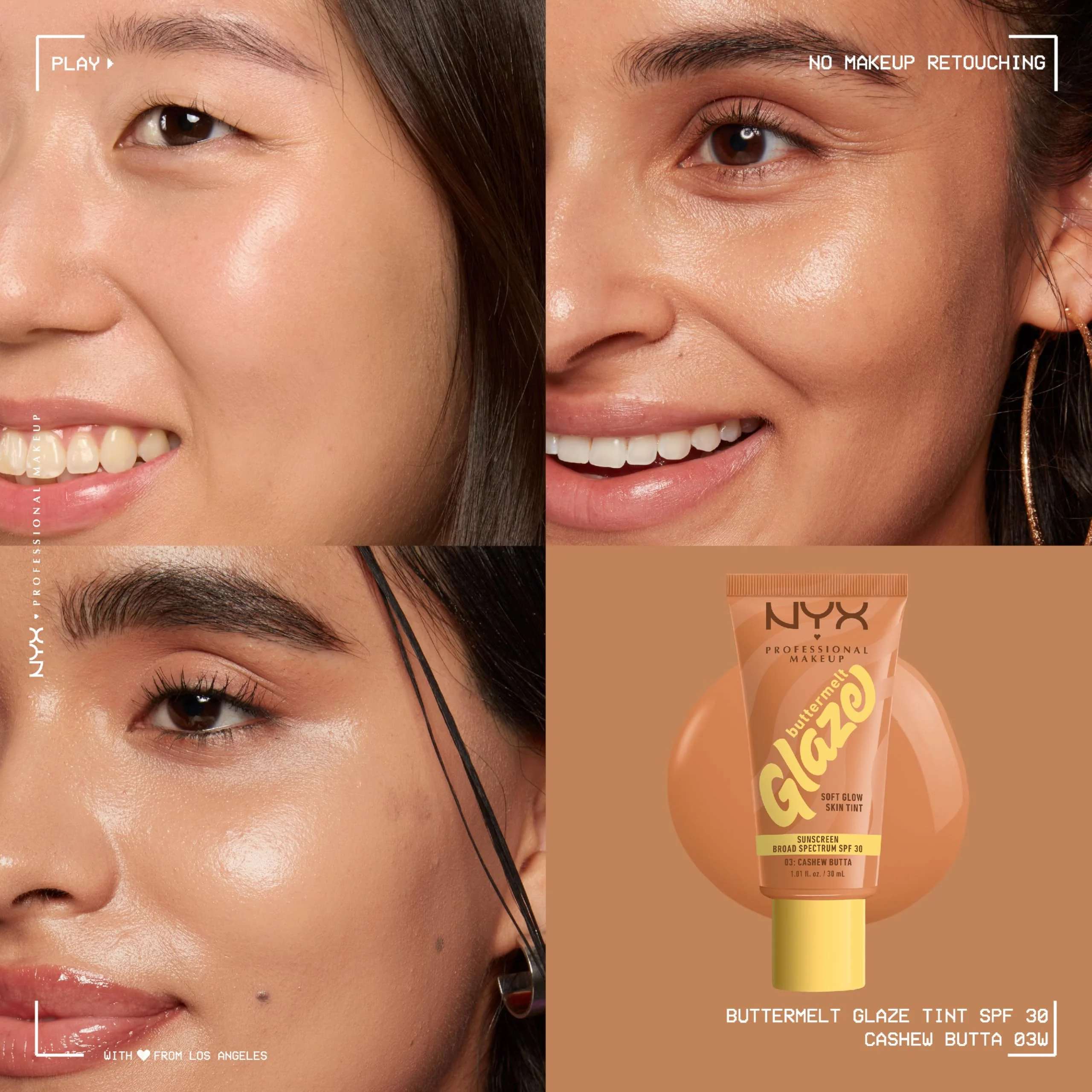 NYX PROFESSIONAL MAKEUP Buttermelt Glaze Soft Glow Skin Tint + SPF 30, Up To 12HR Wear, 03 Cashew Butta - Image 8