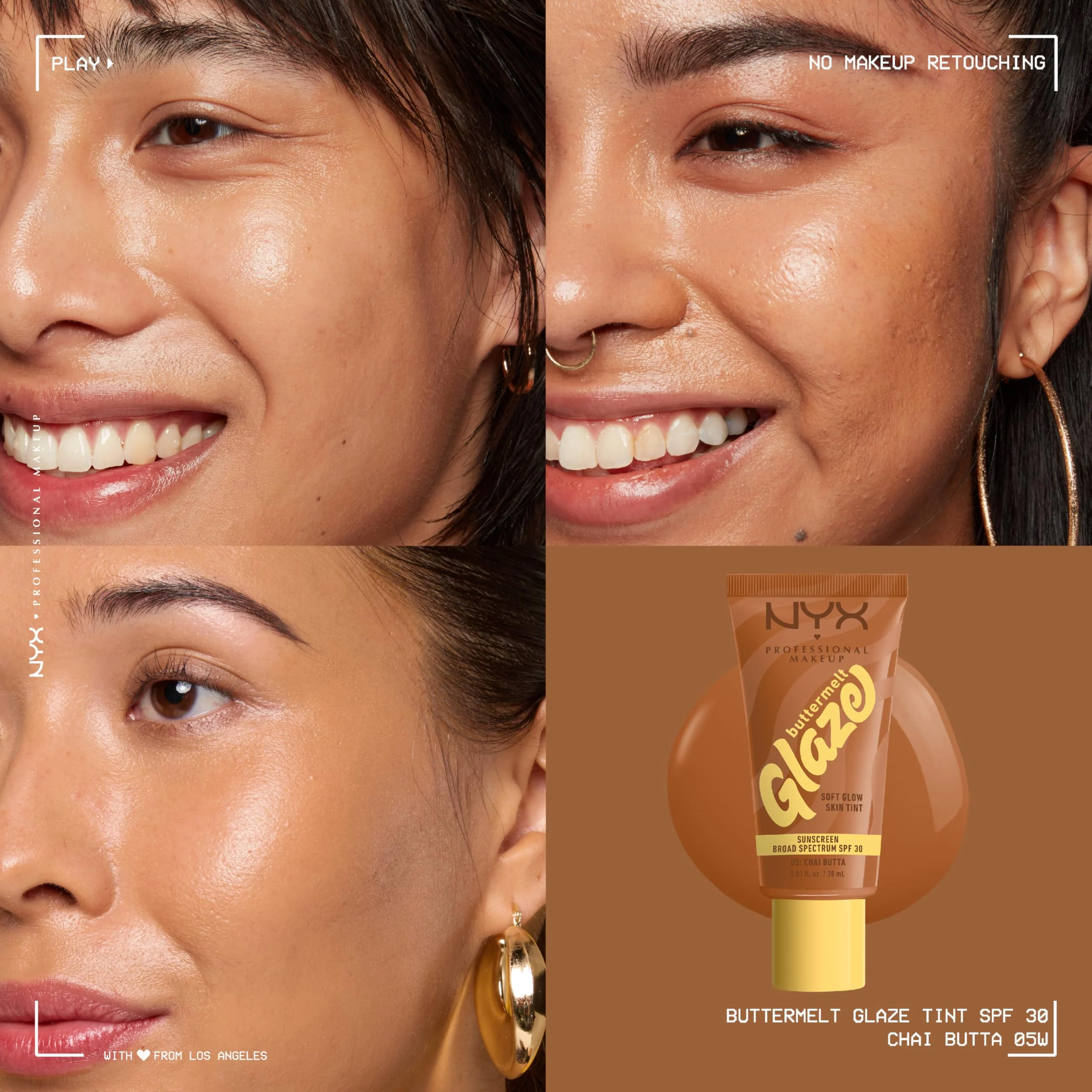 NYX PROFESSIONAL MAKEUP Buttermelt Glaze Soft Glow Skin Tint + SPF 30, Up To 12HR Wear, 05 Chai Butta - Image 8