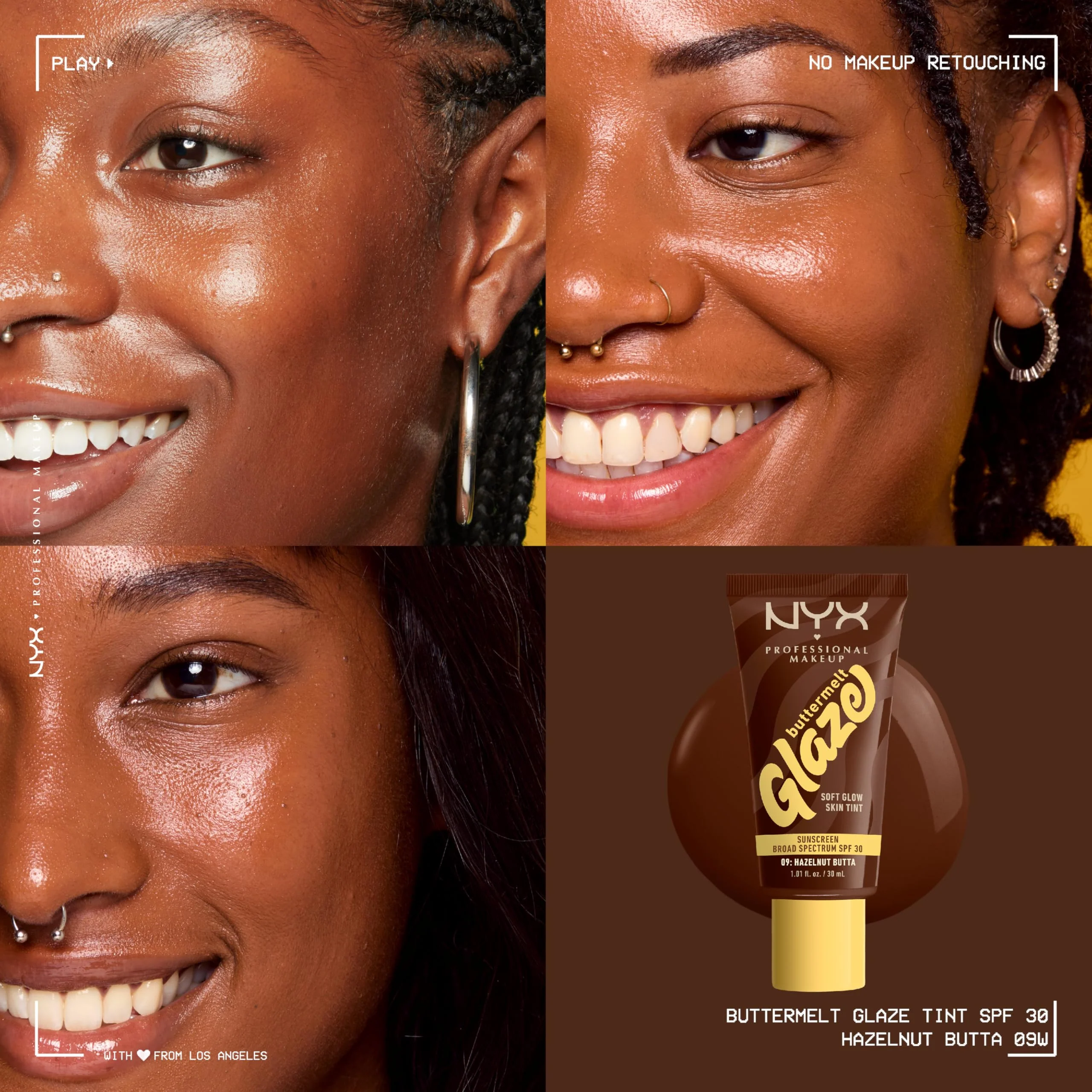 NYX PROFESSIONAL MAKEUP Buttermelt Glaze Soft Glow Skin Tint + SPF 30, Up To 12HR Wear, 09 Hazelnut Butta - Image 7
