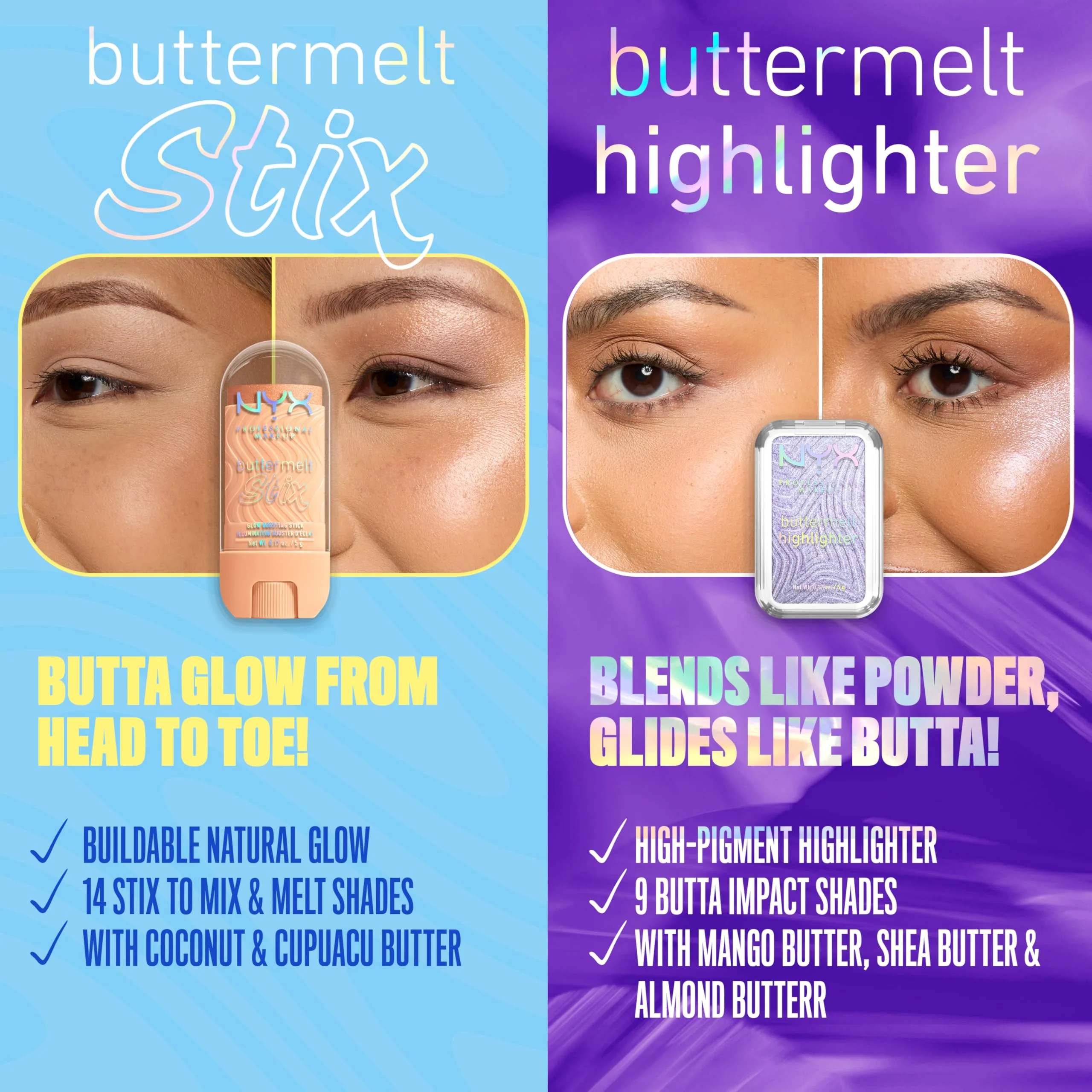 NYX PROFESSIONAL MAKEUP Buttermelt Glaze Stix, Non-Greasy Highlighter Stick With Up To 8HR Make Up Wear - 09 Melt Down (Peach) - Image 3