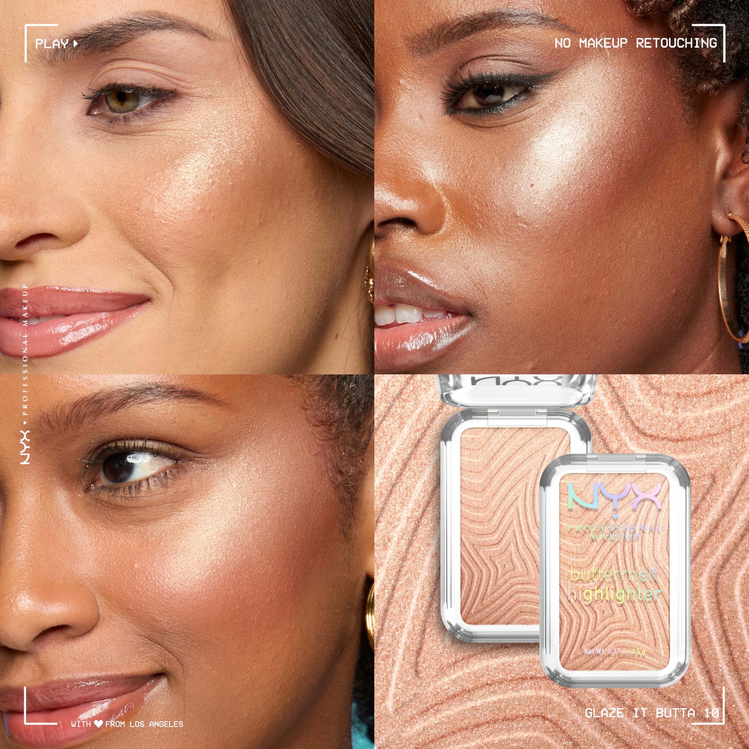 NYX PROFESSIONAL MAKEUP Buttermelt Highlighter, Powder Highlighter Makeup, With Up to 12H Wear and High Impact Glow - 10 Glaze It Butta (Light Bronze) - Image 10