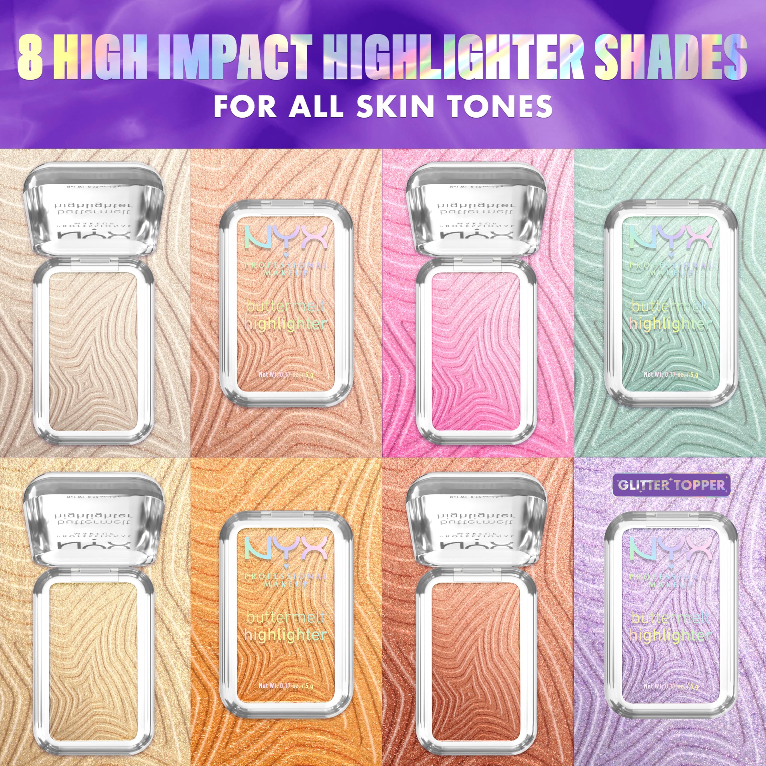 NYX PROFESSIONAL MAKEUP Buttermelt Highlighter, Powder Highlighter Makeup, With Up to 12H Wear and High Impact Glow - 25 Butta Than Gold (Light Gold) - Image 6