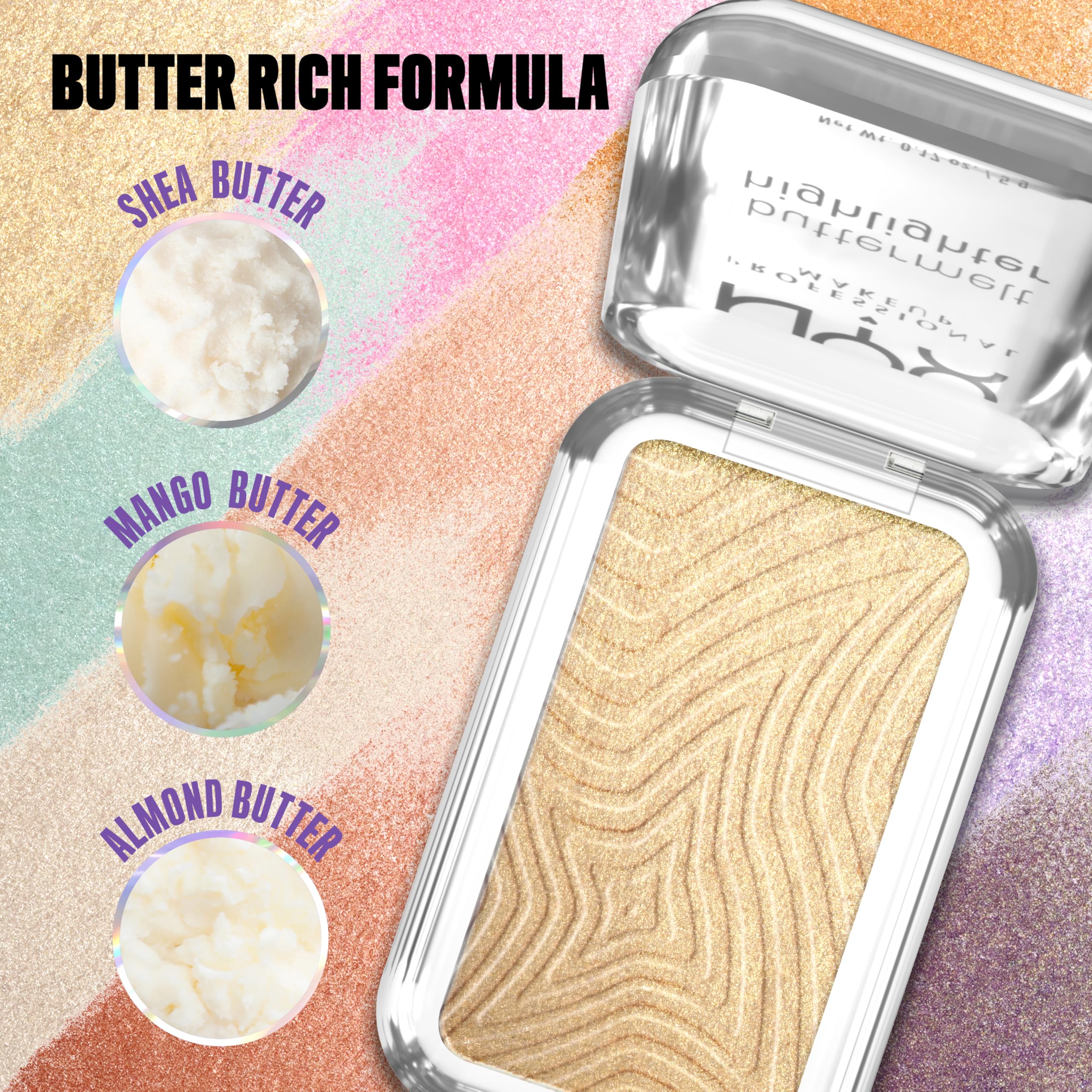 NYX PROFESSIONAL MAKEUP Buttermelt Highlighter, Powder Highlighter Makeup, With Up to 12H Wear and High Impact Glow - 25 Butta Than Gold (Light Gold) - Image 8