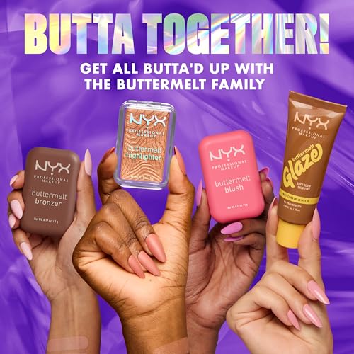 NYX PROFESSIONAL MAKEUP Buttermelt Highlighter, Powder Highlighter Makeup, With Up to 12H Wear and High Impact Glow - 35 Butta In Bronze (Bronzed Gold) - Image 4