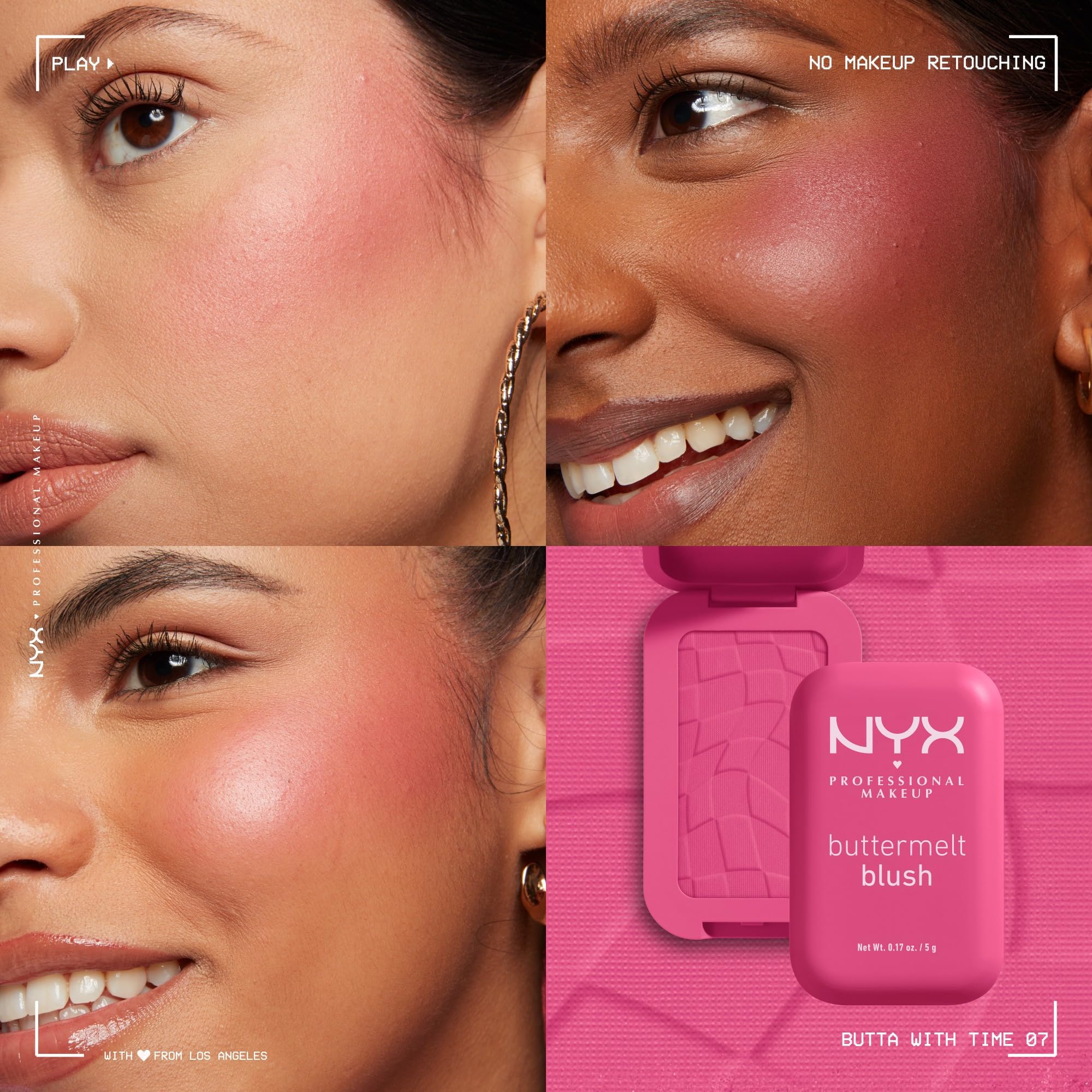 NYX PROFESSIONAL MAKEUP Buttermelt Powder Blush, Fade and Transfer-Resistant Blush, Up to 12HR Make Up Wear, Vegan Formula - Butta With Time - Image 6