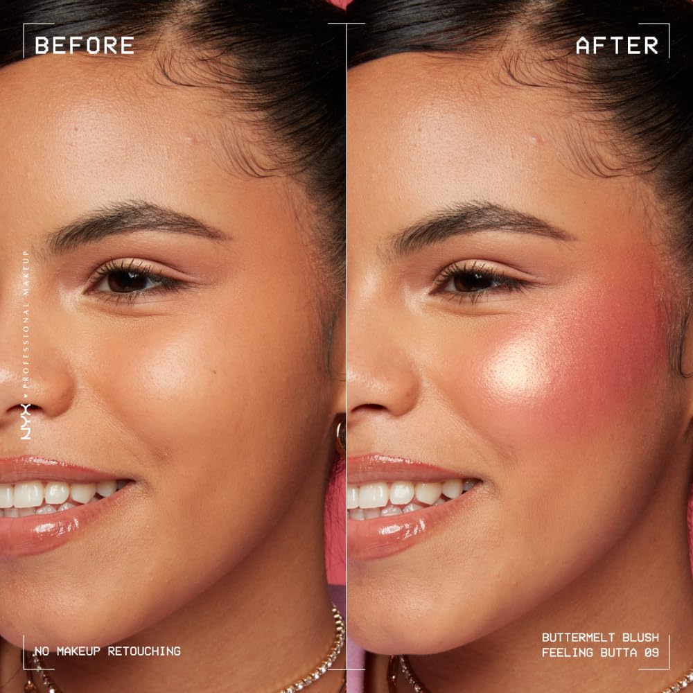 NYX PROFESSIONAL MAKEUP Buttermelt Powder Blush, Fade and Transfer-Resistant Blush, Up to 12HR Make Up Wear, Vegan Formula - Feeling Butta - Image 11