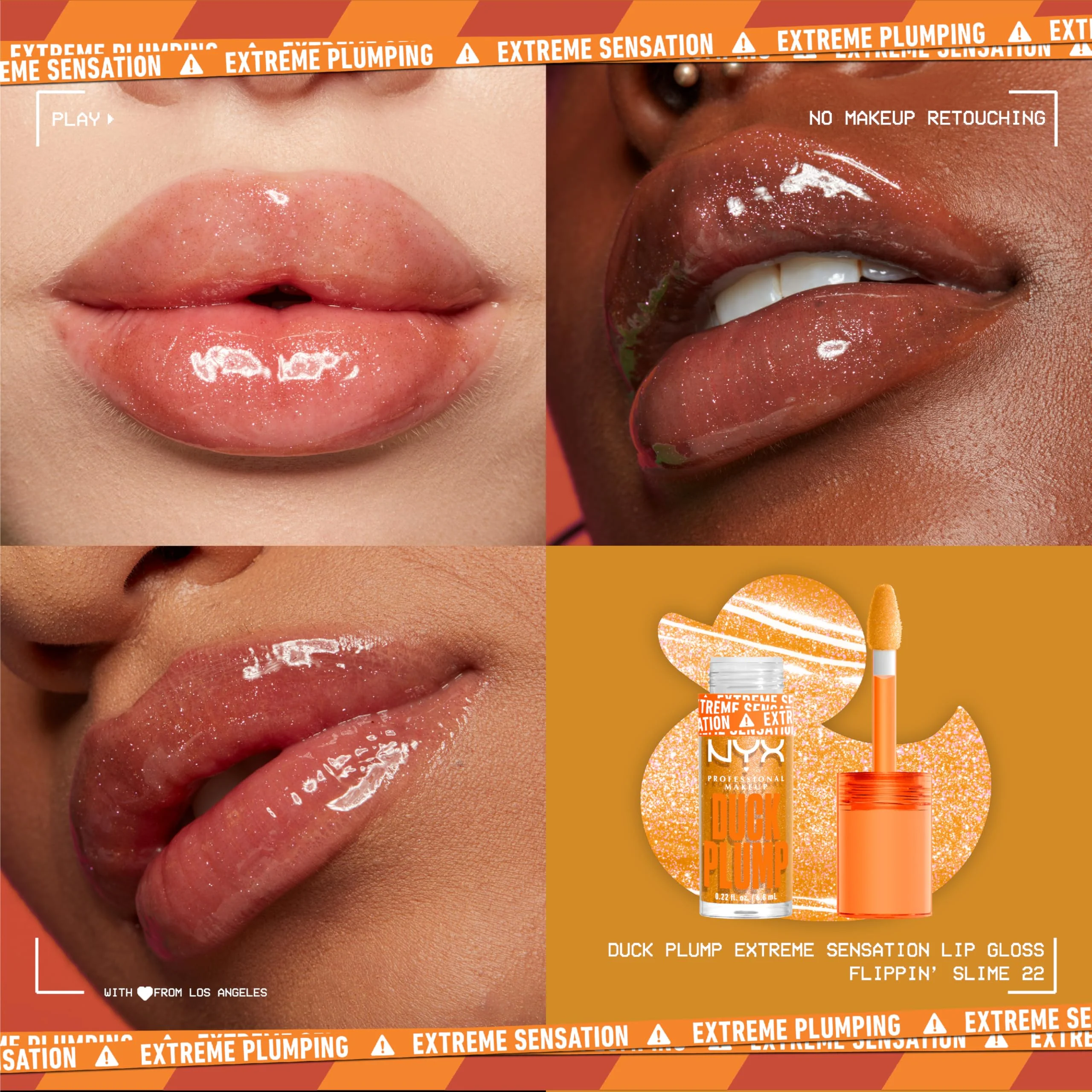 NYX PROFESSIONAL MAKEUP Duck Plump High Pigment Lip Gloss, Lip Plumper Gloss with Spicy Ginger - Flippin Slime - Image 10