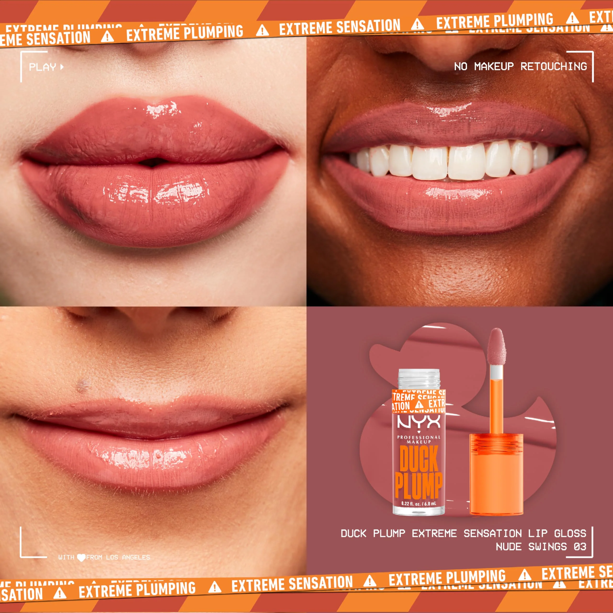 NYX PROFESSIONAL MAKEUP Duck Plump High Pigment Lip Gloss, Lip Plumper Gloss with Spicy Ginger - Nude Swings - Image 6