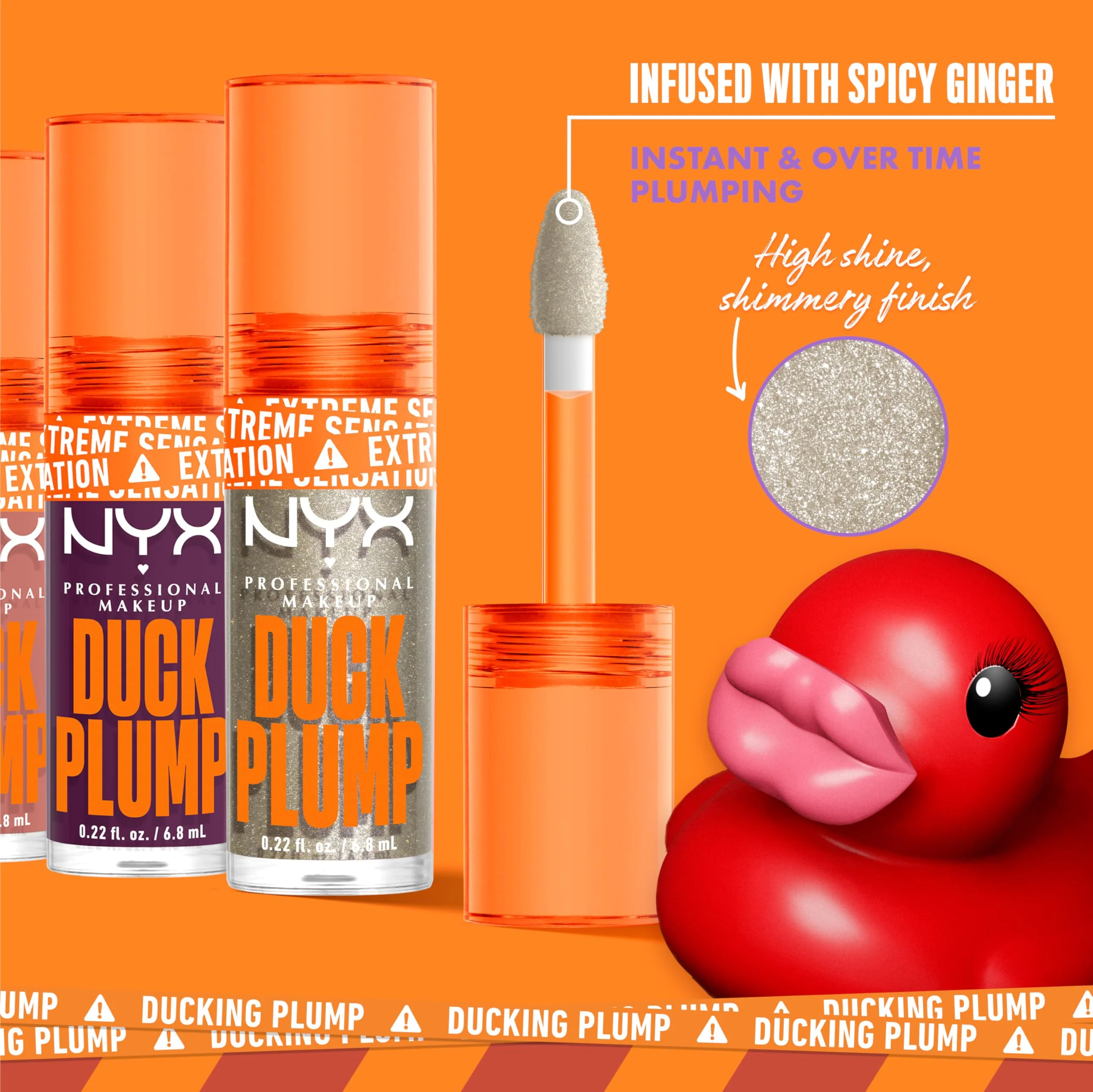 NYX PROFESSIONAL MAKEUP Duck Plump High Pigment Lip Gloss, Lip Plumper Gloss with Spicy Ginger - Quazy Silver - Image 7