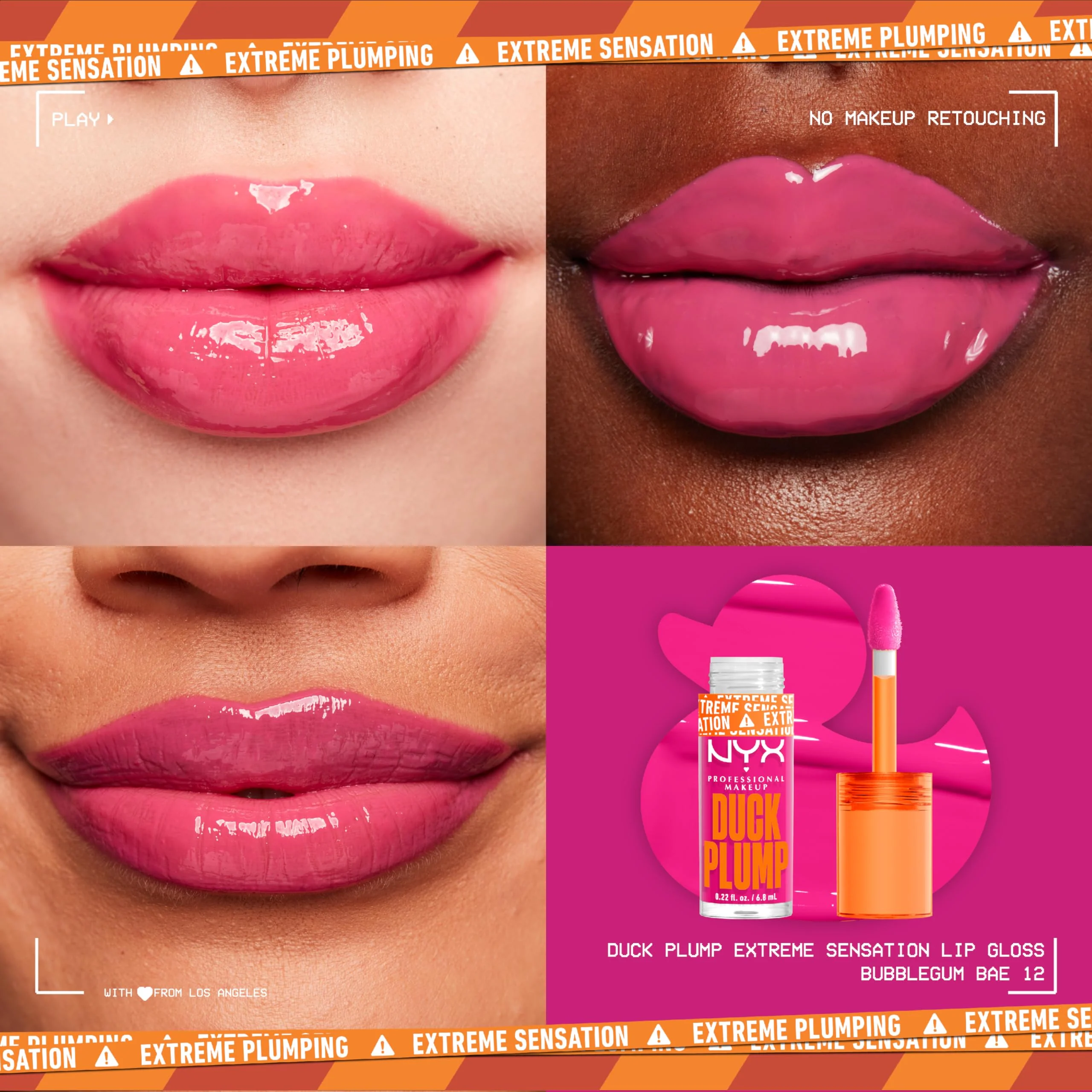 NYX PROFESSIONAL MAKEUP Duck Plump High Pigment Plumping Lip Gloss with Spicy Ginger, Vegan Lip Makeup - Bubble Gum Bae (Bubblegum Pink) - Image 6