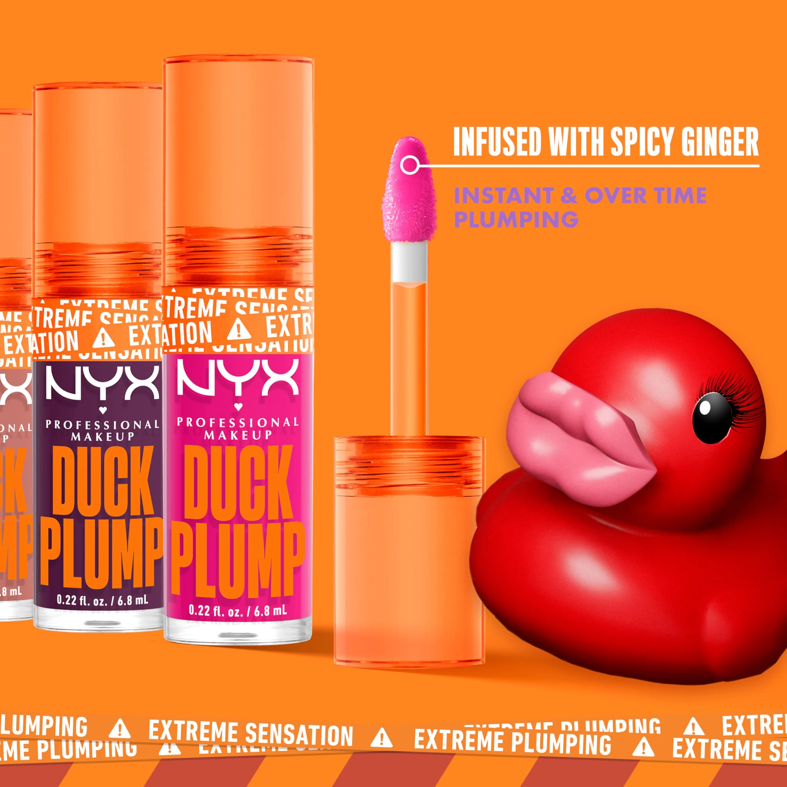NYX PROFESSIONAL MAKEUP Duck Plump High Pigment Plumping Lip Gloss with Spicy Ginger, Vegan Lip Makeup - Cherry Spice (Transparent Red) - Image 4