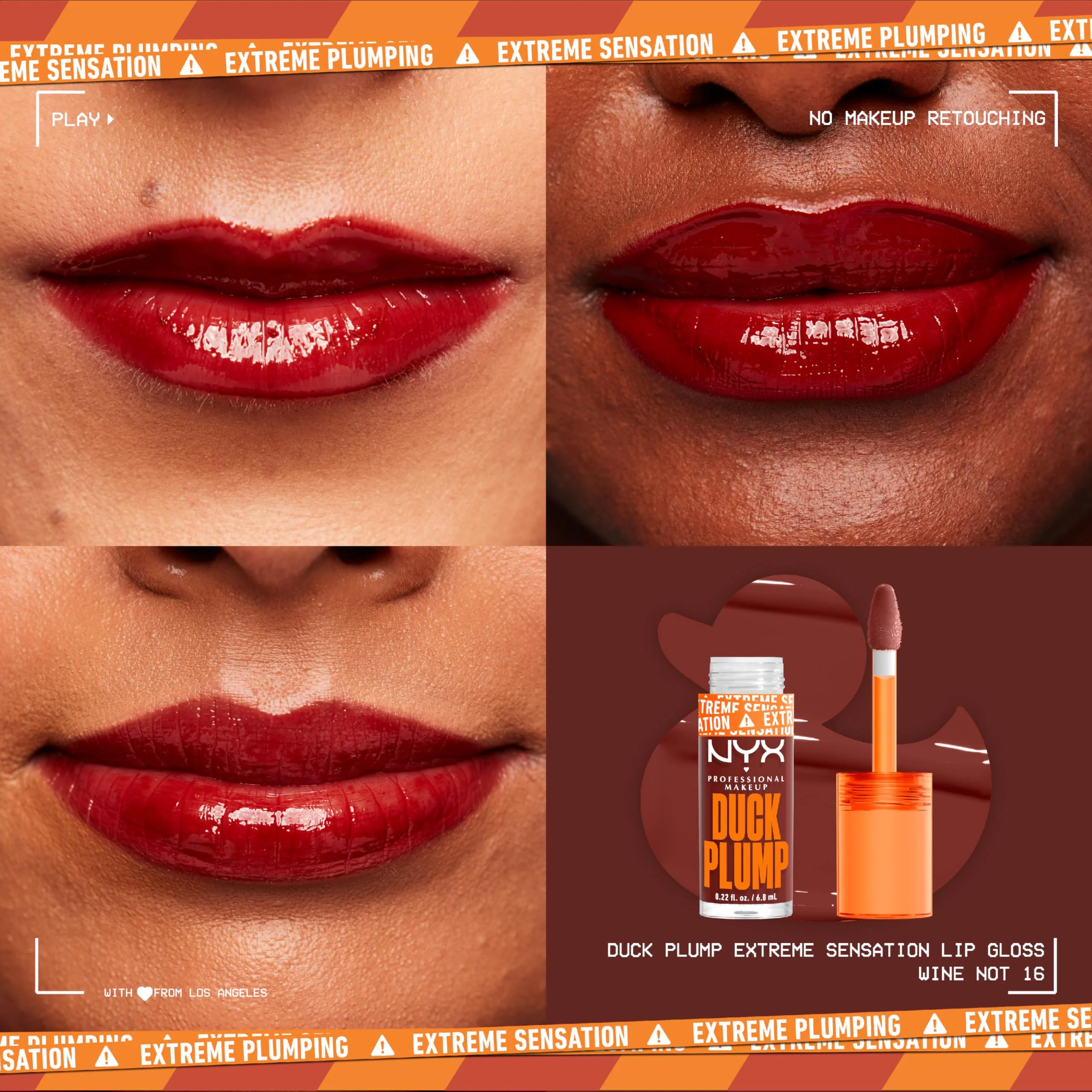 NYX PROFESSIONAL MAKEUP Duck Plump High Pigment Plumping Lip Gloss with Spicy Ginger, Vegan Lip Makeup - Wine Not ( Reddish Brown) - Image 6