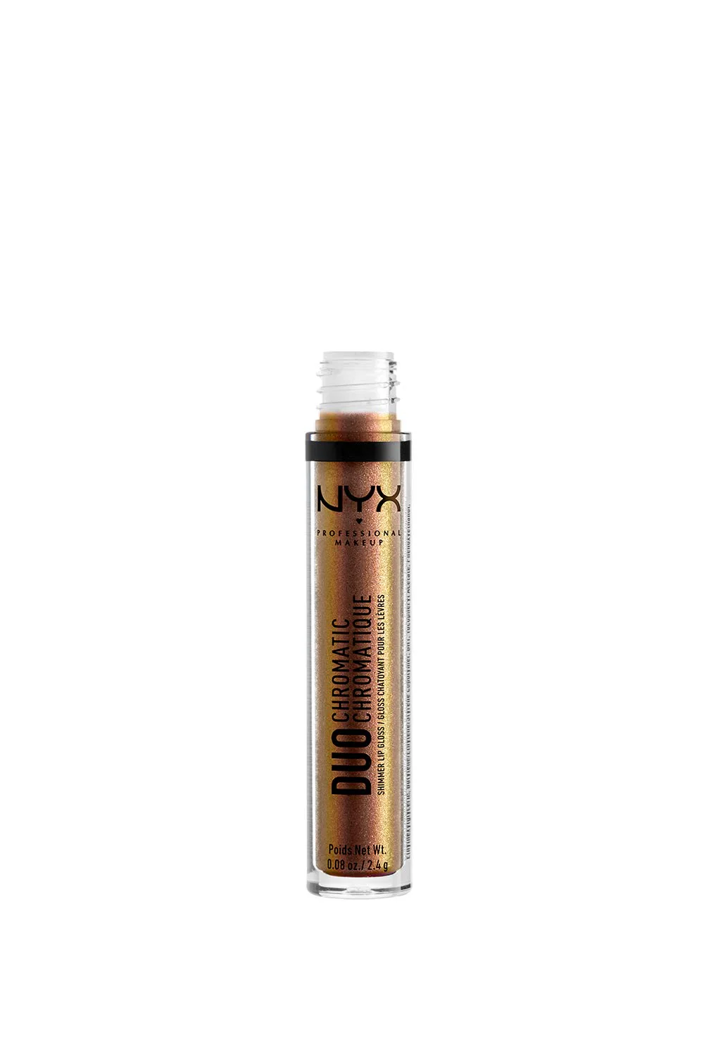 NYX PROFESSIONAL MAKEUP Duo Chromatic Lip Gloss - Fairplay, Sheer Base With Gold/Coral Duo Chromatic Pearls - Image 4
