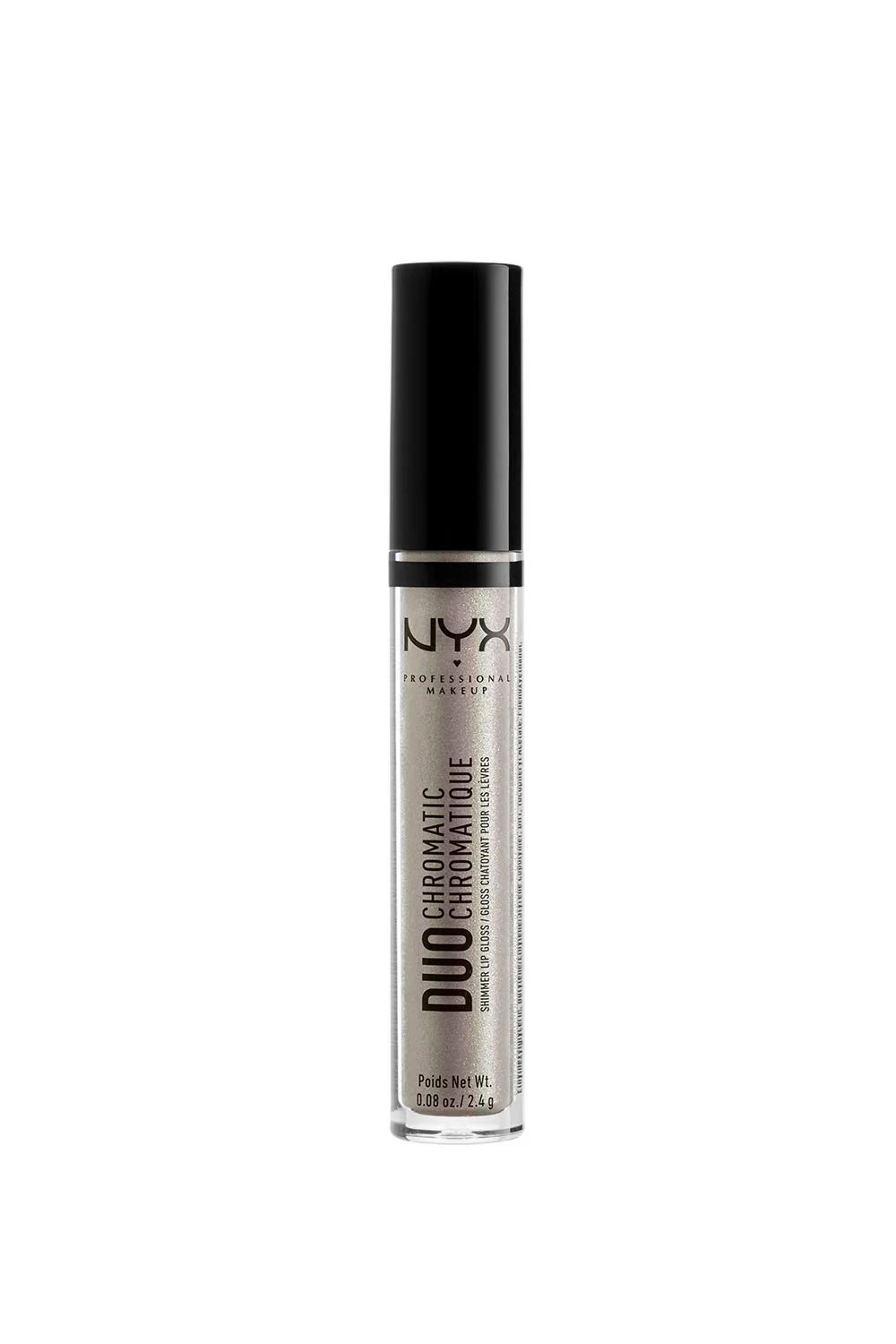 NYX PROFESSIONAL MAKEUP Duo Chromatic Lip Gloss - Lucid, White Gold Base With Yellow Gold/Green Duo Chromatic Pearls