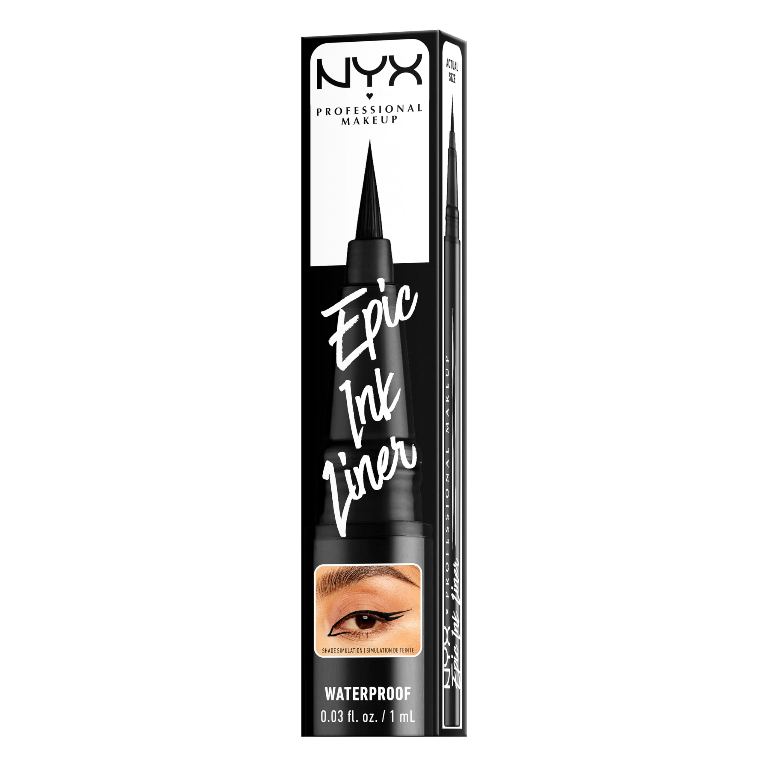 NYX PROFESSIONAL MAKEUP Epic Ink Liner, Waterproof Liquid Eyeliner - Black, Vegan Formula - Image 2