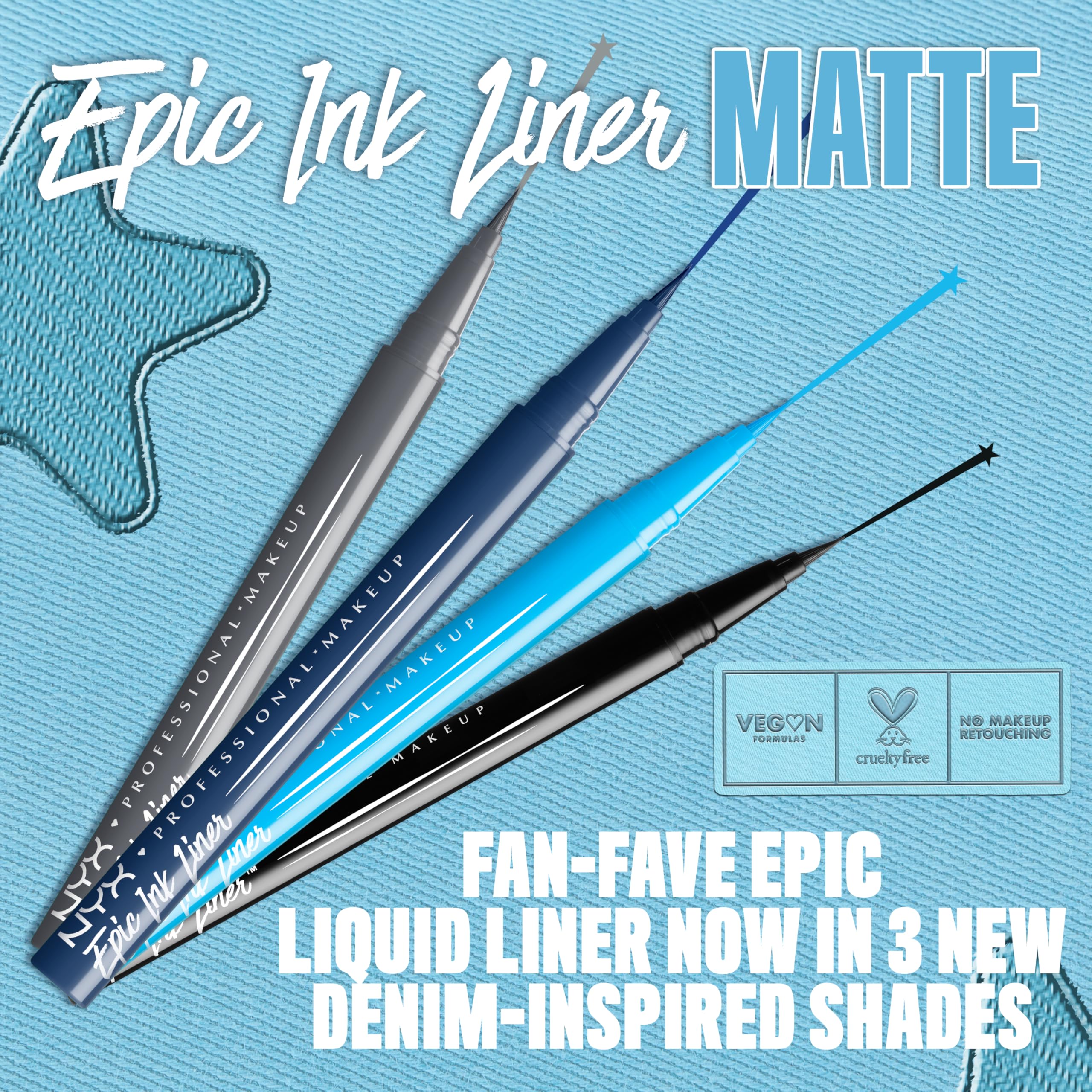 NYX PROFESSIONAL MAKEUP Epic Ink Liner, Waterproof Liquid Eyeliner - Black, Vegan Formula - Image 4