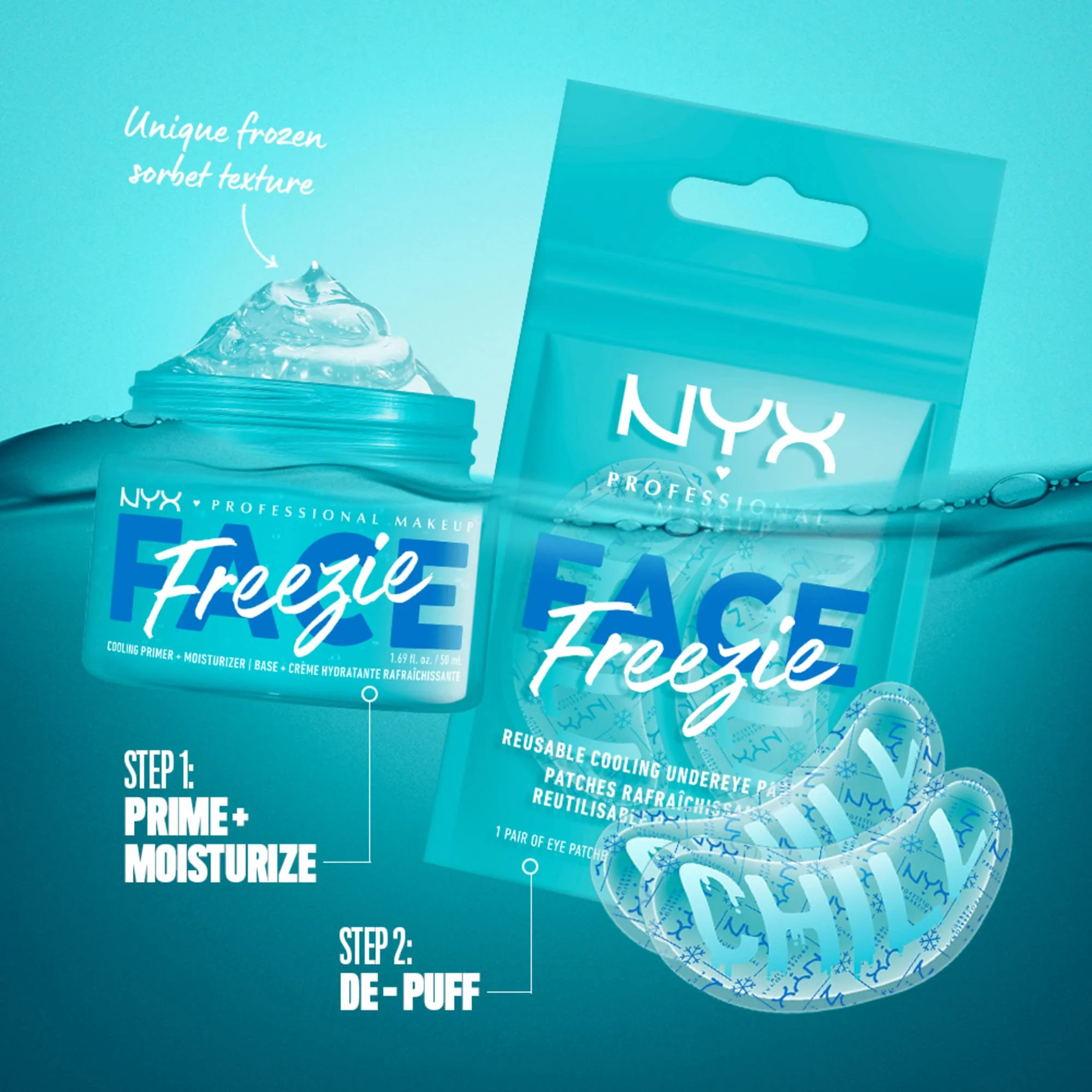 NYX PROFESSIONAL MAKEUP Face Freezie Cooling Primer + Moisturizer, 10-in-1 Make Up Prepping Skin Care - Image 3