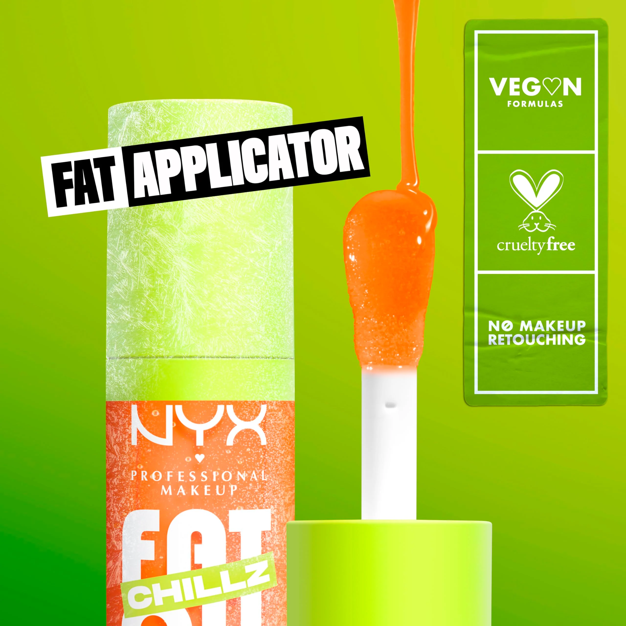 NYX PROFESSIONAL MAKEUP Fat Oil Chillz, Moisturizing, Shiny and Vegan Tinted Lip Gloss - Citrus Chiller (Sheer Orange) - Image 3