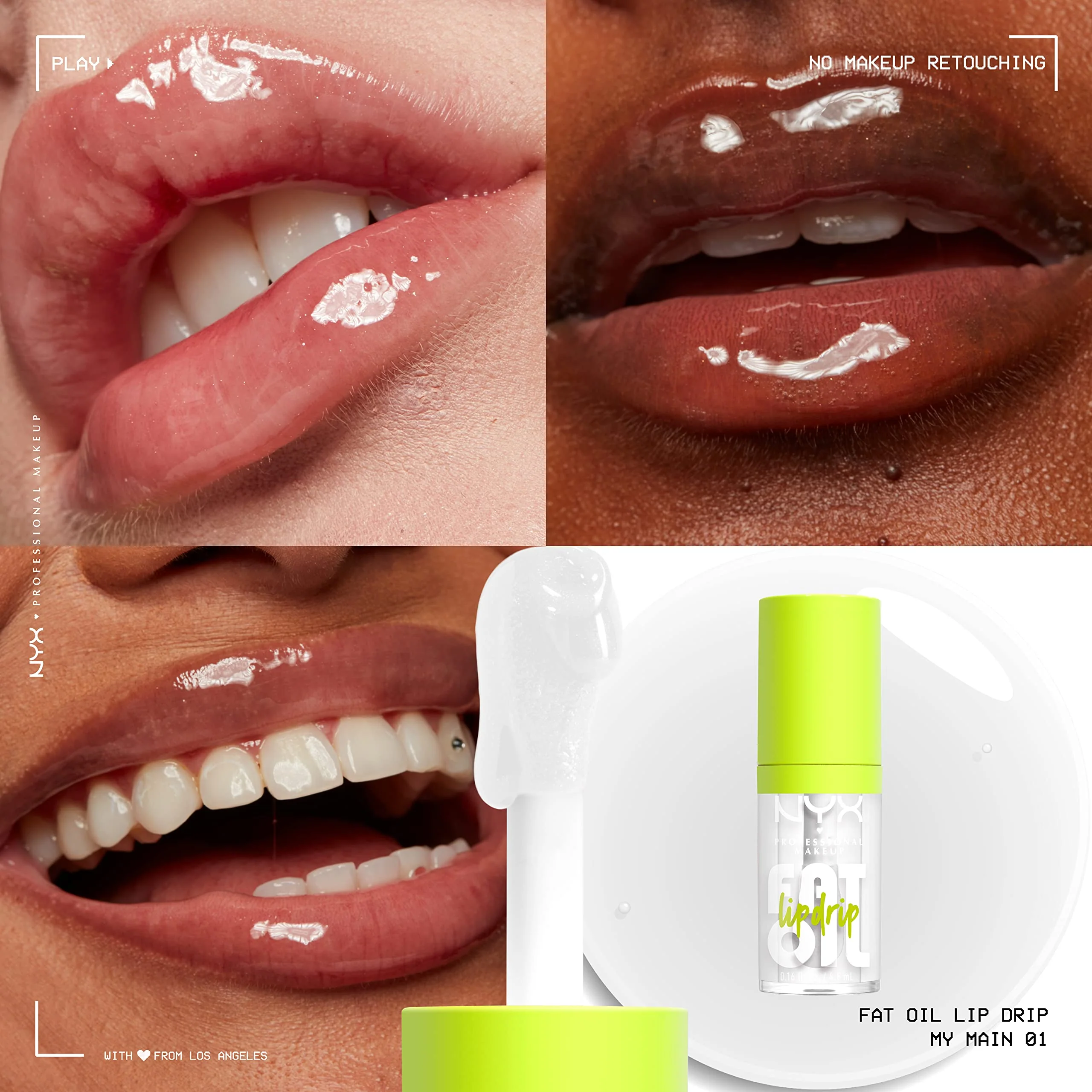 NYX PROFESSIONAL MAKEUP Fat Oil Lip Drip, Moisturizing Lip Oil Gloss, Vegan Tinted Formula, Up to 12 HR Hydration - My Main (Clear) - Image 10