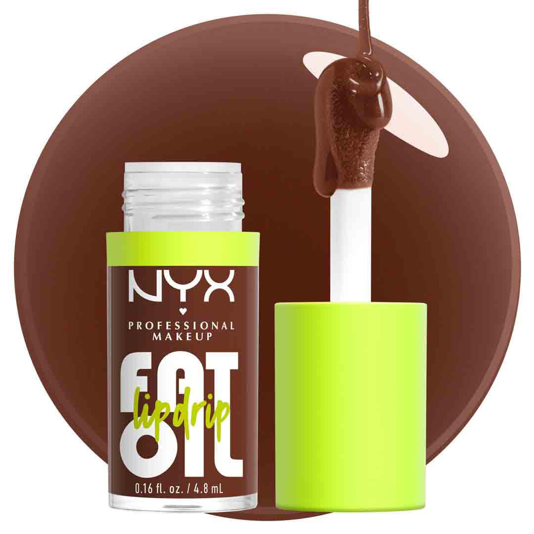 NYX PROFESSIONAL MAKEUP Fat Oil Lip Drip, Moisturizing, Shiny and Vegan Tinted Lip Gloss - Livin the Cream (Dusty Brown) - Image 3