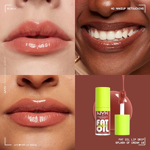 NYX PROFESSIONAL MAKEUP Fat Oil Lip Drip, Moisturizing, Shiny and Vegan Tinted Lip Gloss - Splash of Cream (Honey Nude) - Image 10