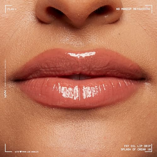 NYX PROFESSIONAL MAKEUP Fat Oil Lip Drip, Moisturizing, Shiny and Vegan Tinted Lip Gloss - Splash of Cream (Honey Nude) - Image 8