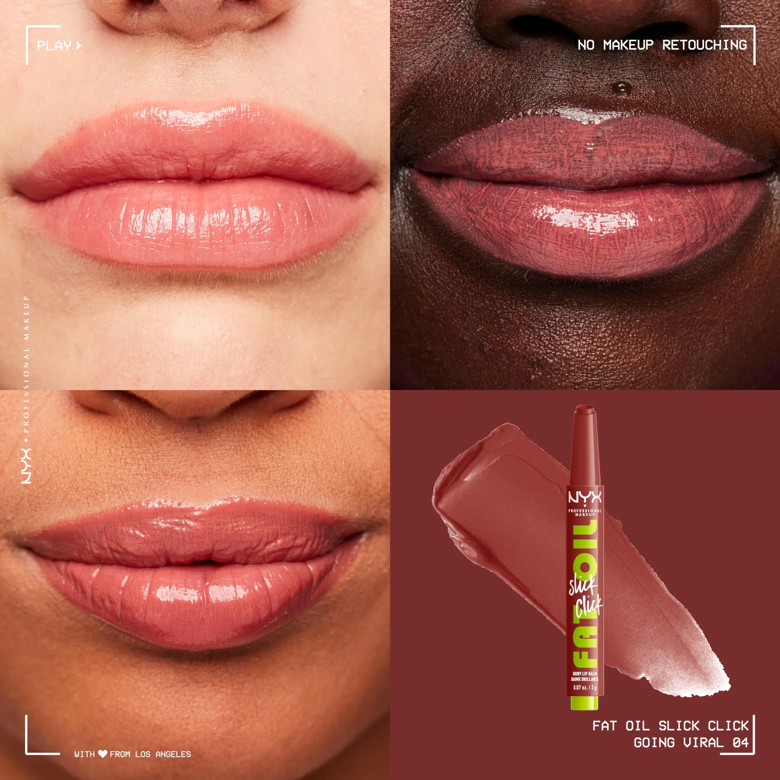 NYX PROFESSIONAL MAKEUP Fat Oil Slick Click, Lightweight, Buildable, Pigmented Vegan Lip Balm - Going Viral - Image 7