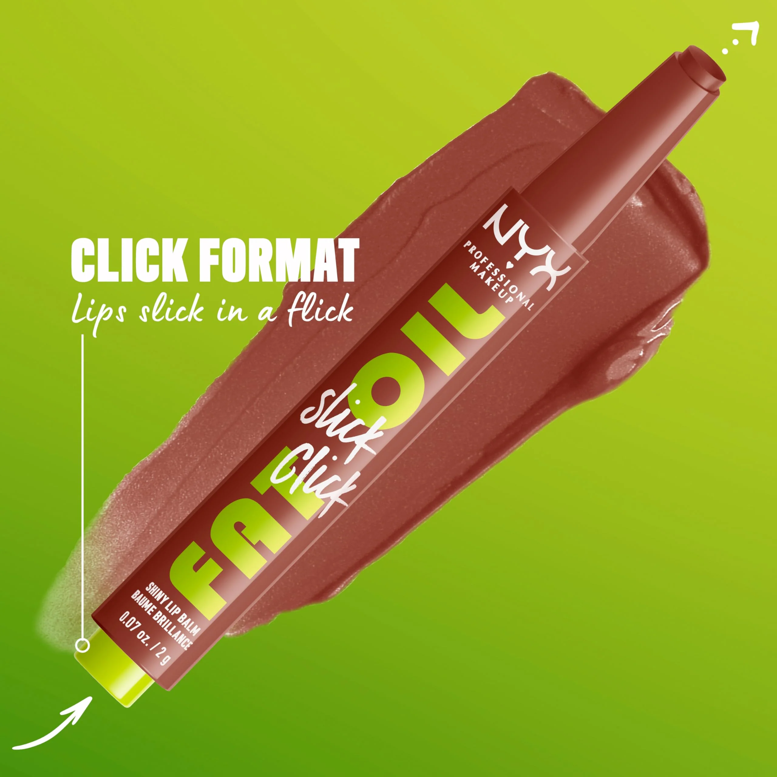 NYX PROFESSIONAL MAKEUP Fat Oil Slick Click, Lightweight, Buildable, Pigmented Vegan Lip Balm - Link In My Bio - Image 6