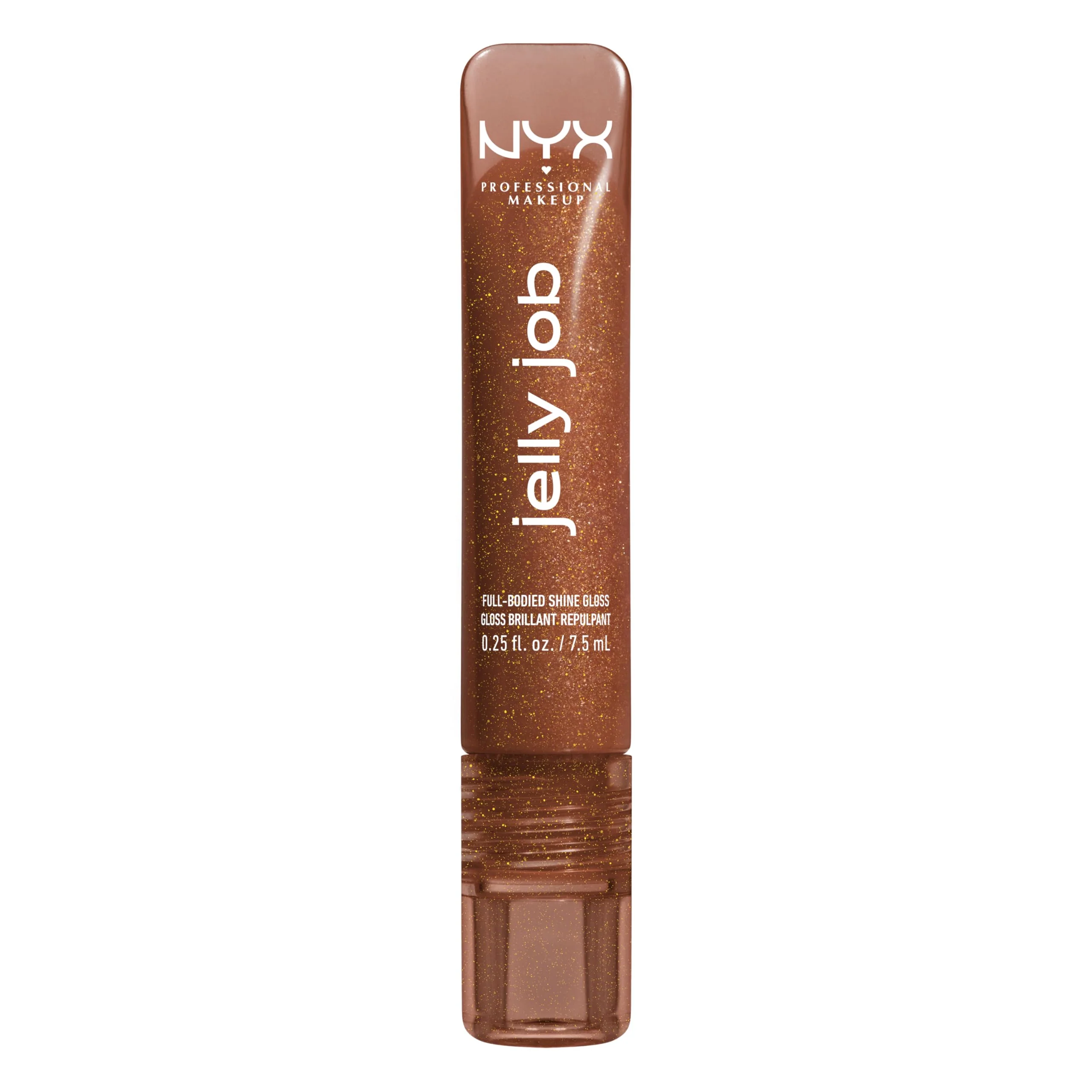 NYX PROFESSIONAL MAKEUP Jelly Job Lip Gloss, Lip Tint Gloss with Full-Bodied, Smoothing, and Hyper-Glossy Shine - Bring Me Jelly (Bronze Shimmer) - Image 3