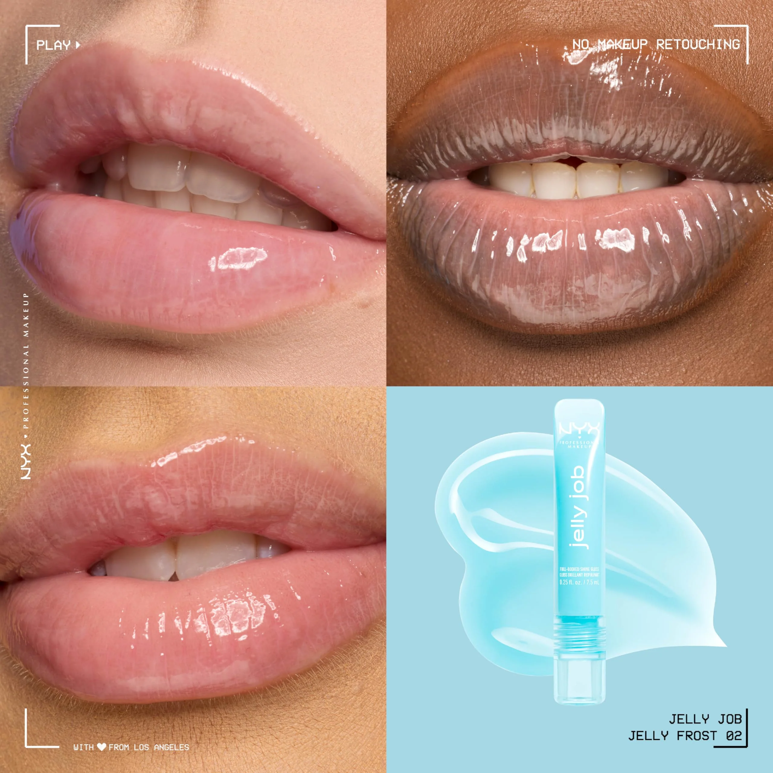 NYX PROFESSIONAL MAKEUP Jelly Job Lip Gloss, Lip Tint Gloss with Full-Bodied, Smoothing, and Hyper-Glossy Shine - Jelly Frost (Icy Blue) - Image 10