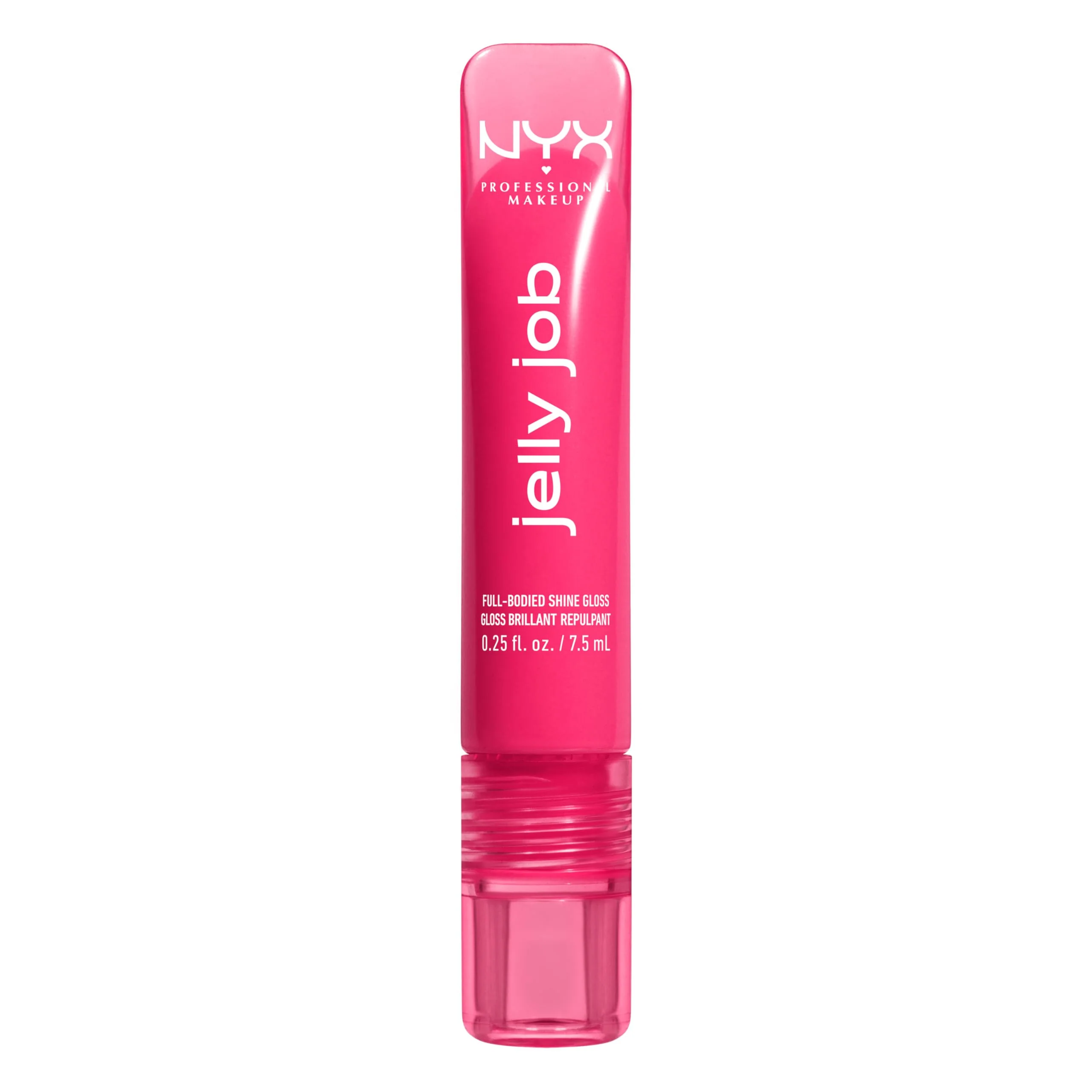 NYX PROFESSIONAL MAKEUP Jelly Job Lip Gloss, Lip Tint Gloss with Full-Bodied, Smoothing, and Hyper-Glossy Shine - Juicy Jelly (Bright Pink) - Image 3