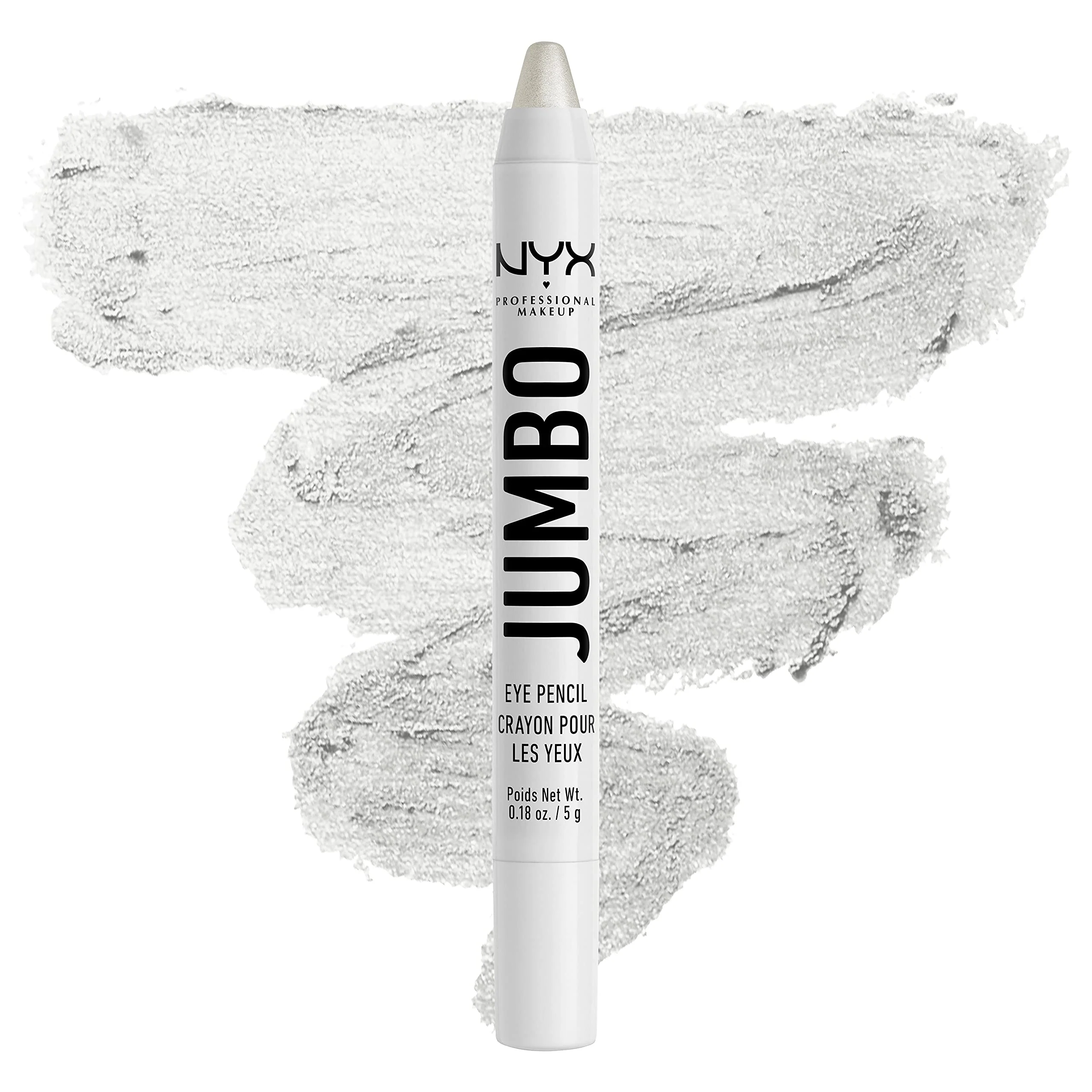 NYX PROFESSIONAL MAKEUP Jumbo Eye Pencil, Blendable Eyeshadow Stick & Eyeliner Pencil - Cottage Cheese (Silver)