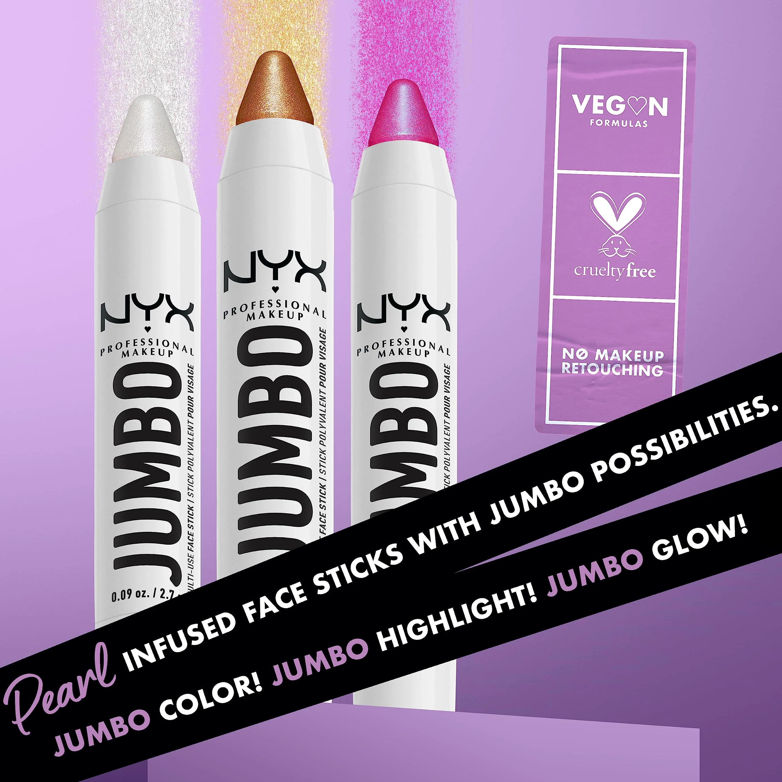 NYX PROFESSIONAL MAKEUP, Jumbo Multi-Use Face Highlighter Stick - Apple Pie - Image 4