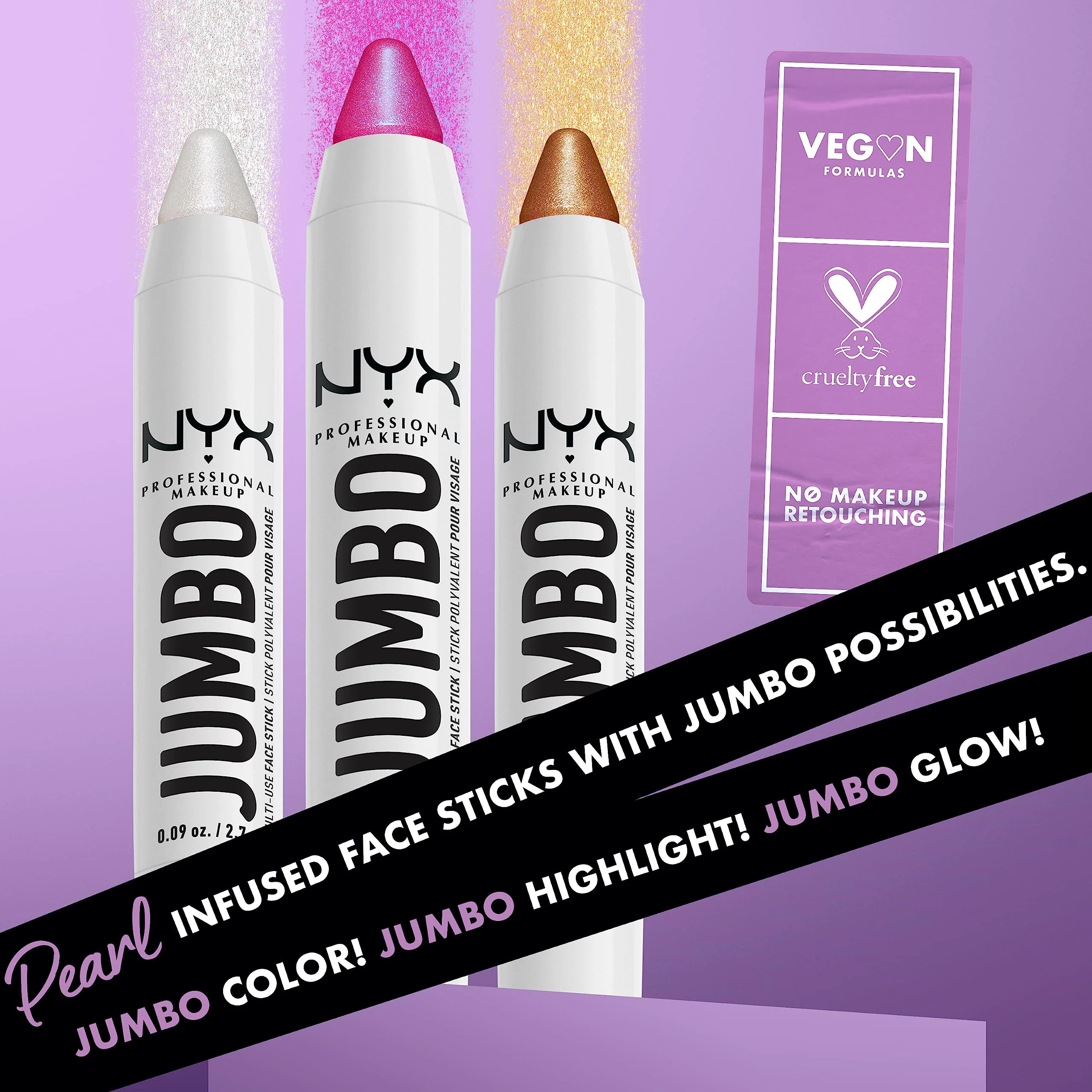 NYX PROFESSIONAL MAKEUP, Jumbo Multi-Use Face Highlighter Stick - Blueberry Muffin - Image 4