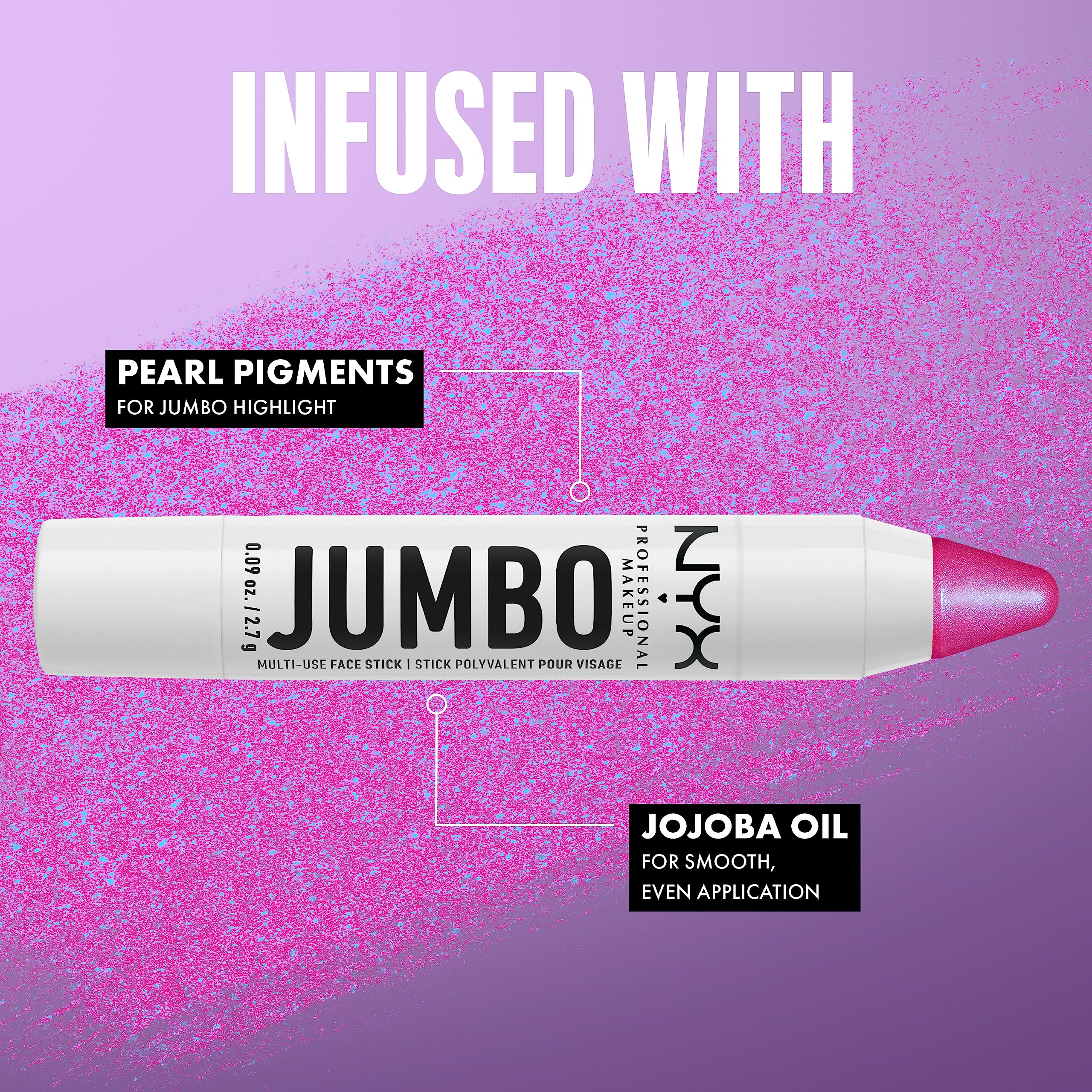 NYX PROFESSIONAL MAKEUP, Jumbo Multi-Use Face Highlighter Stick - Blueberry Muffin - Image 5