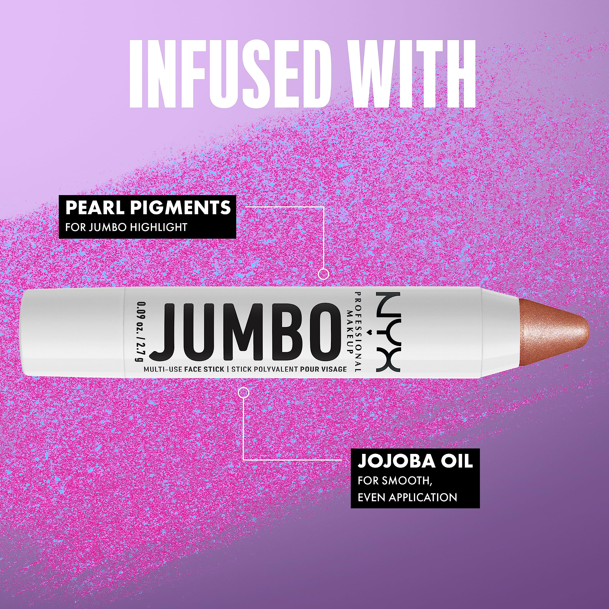 NYX PROFESSIONAL MAKEUP, Jumbo Multi-Use Face Highlighter Stick - Coconut Cake - Image 7