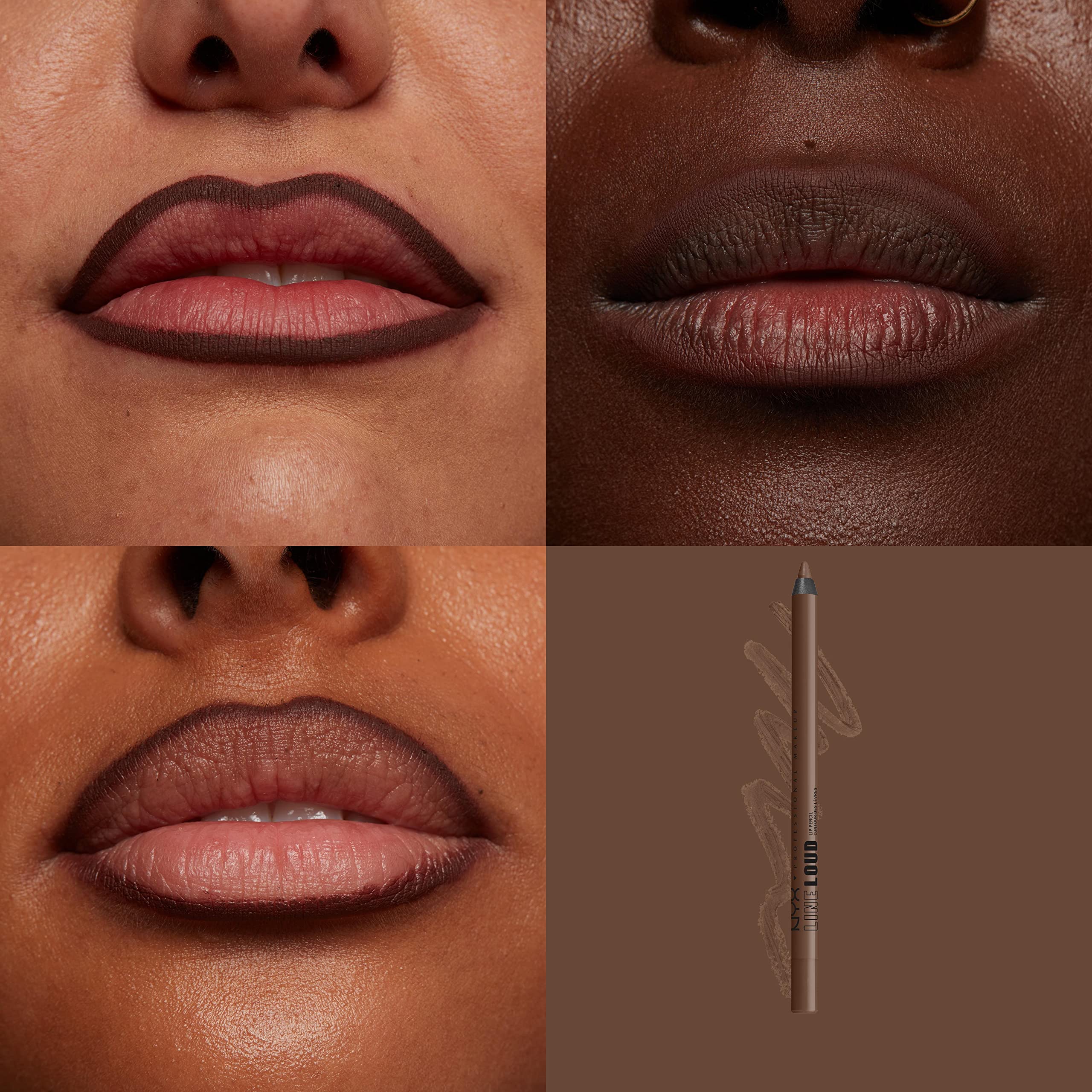 NYX PROFESSIONAL MAKEUP Line Loud Lip Liner, Longwear and Pigmented Lip Pencil with Jojoba Oil & Vitamin E - Rebel Kind (Chocolate Brown) - Image 8