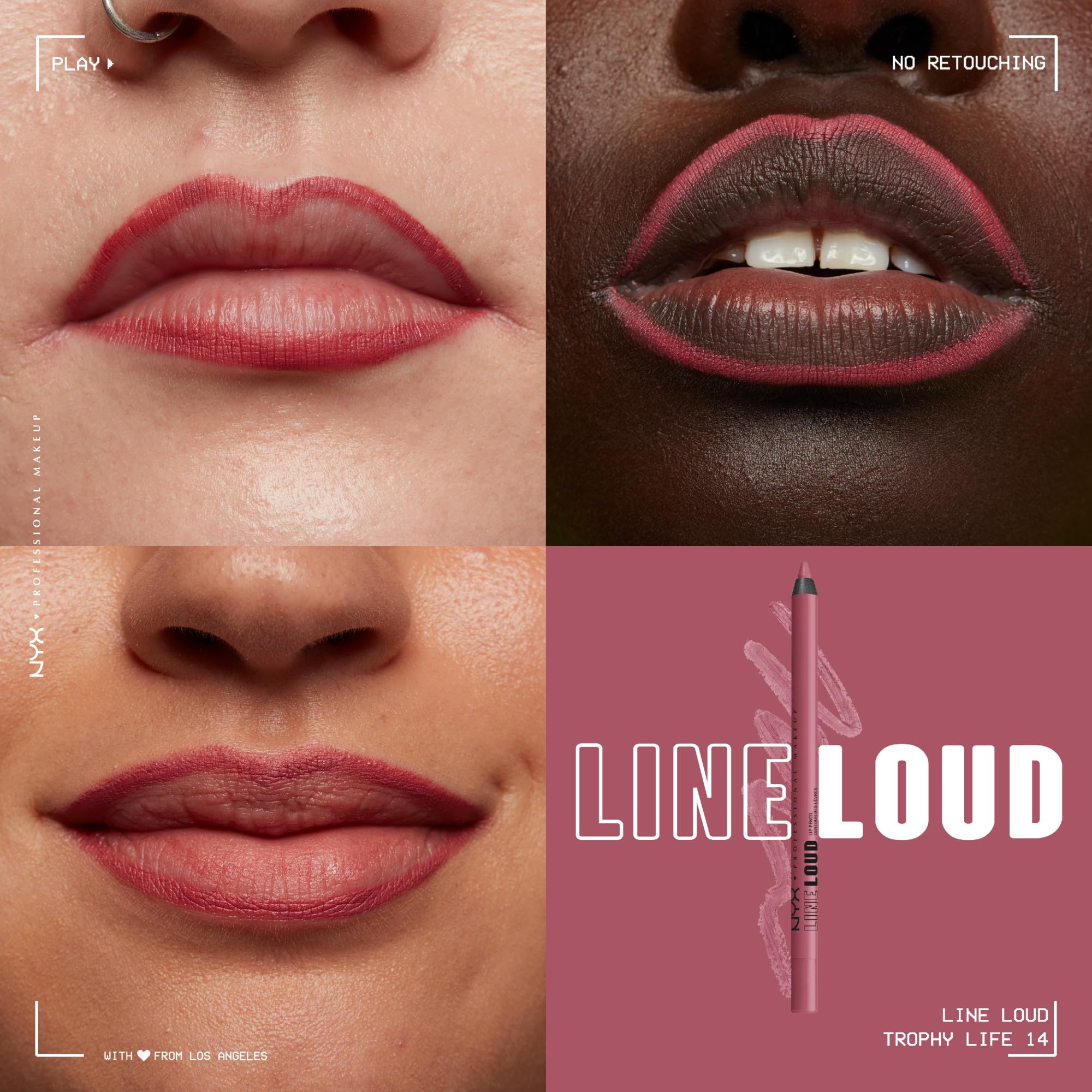 NYX PROFESSIONAL MAKEUP Line Loud Lip Liner, Longwear and Pigmented Lip Pencil with Jojoba Oil & Vitamin E - Trophy Life (Mauve Pink) - Image 2