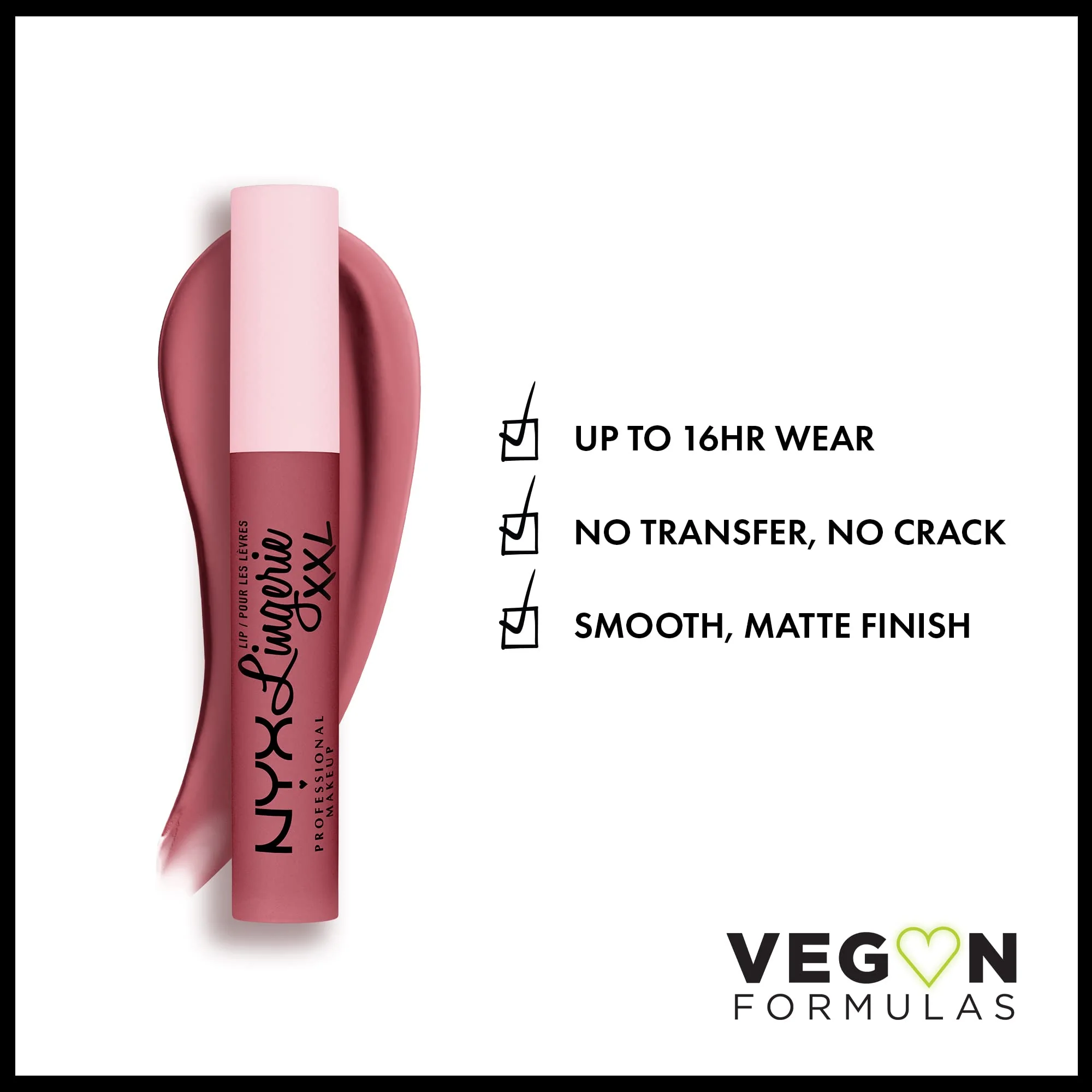 NYX PROFESSIONAL MAKEUP Lip Lingerie XXL Matte Liquid Lipstick - Flaunt It (Dusty Pink) - Image 7